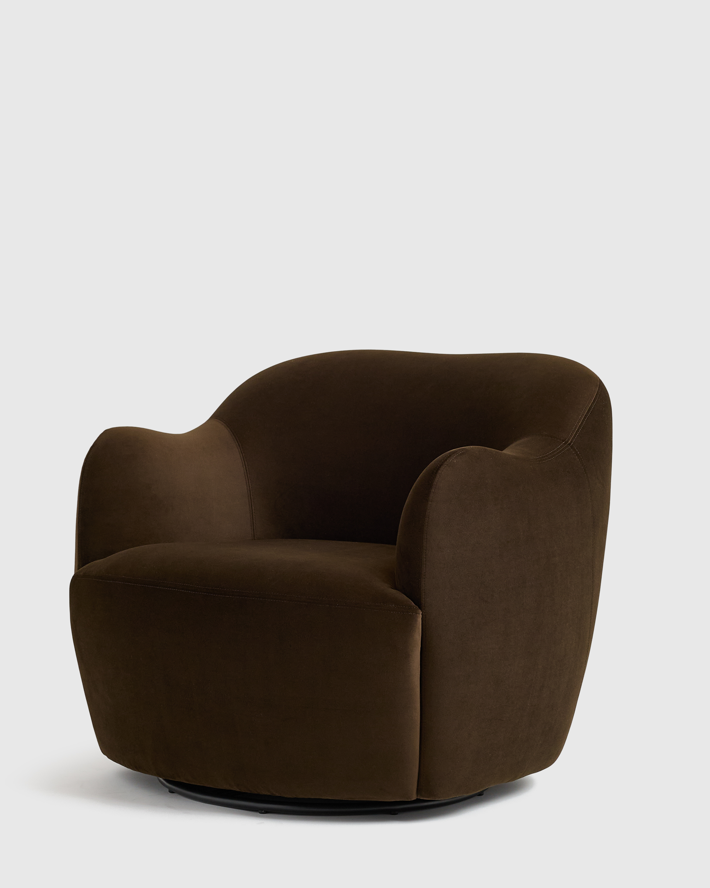 Curved Chunky Arm Swivel Accent Chair - thumbnail 3