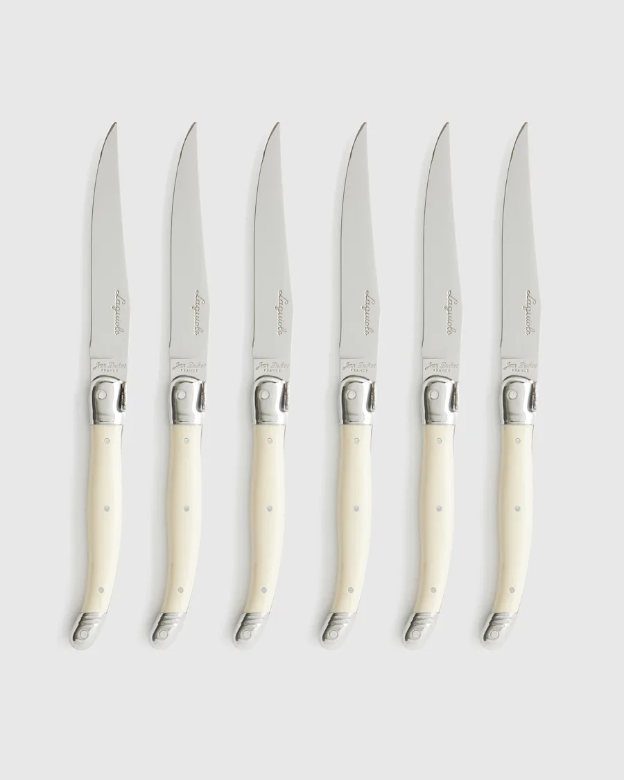 Jean Dubost Laguiole IVORY 24 Piece Flatware Set42145 EDITED Knife Set