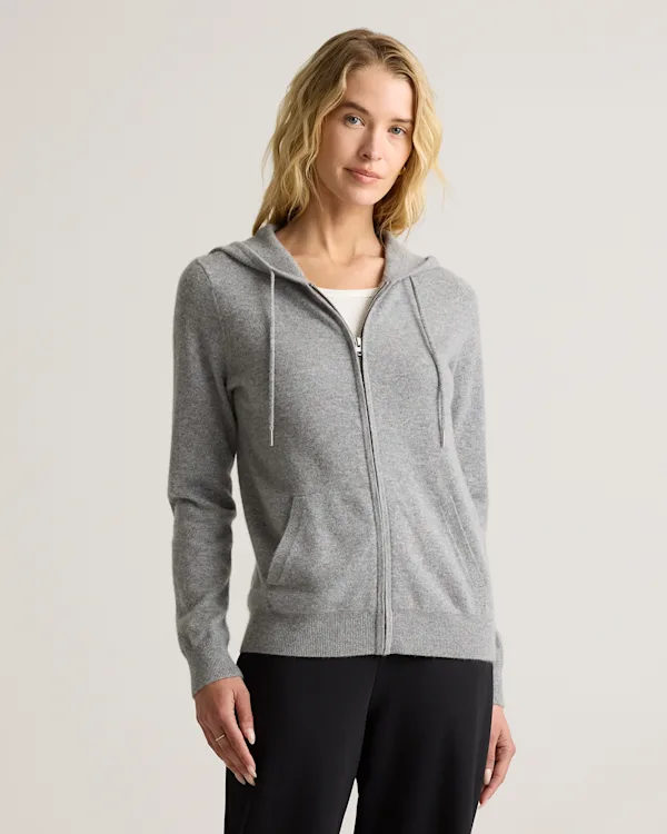 Mongolian Cashmere Full-Zip Hoodie