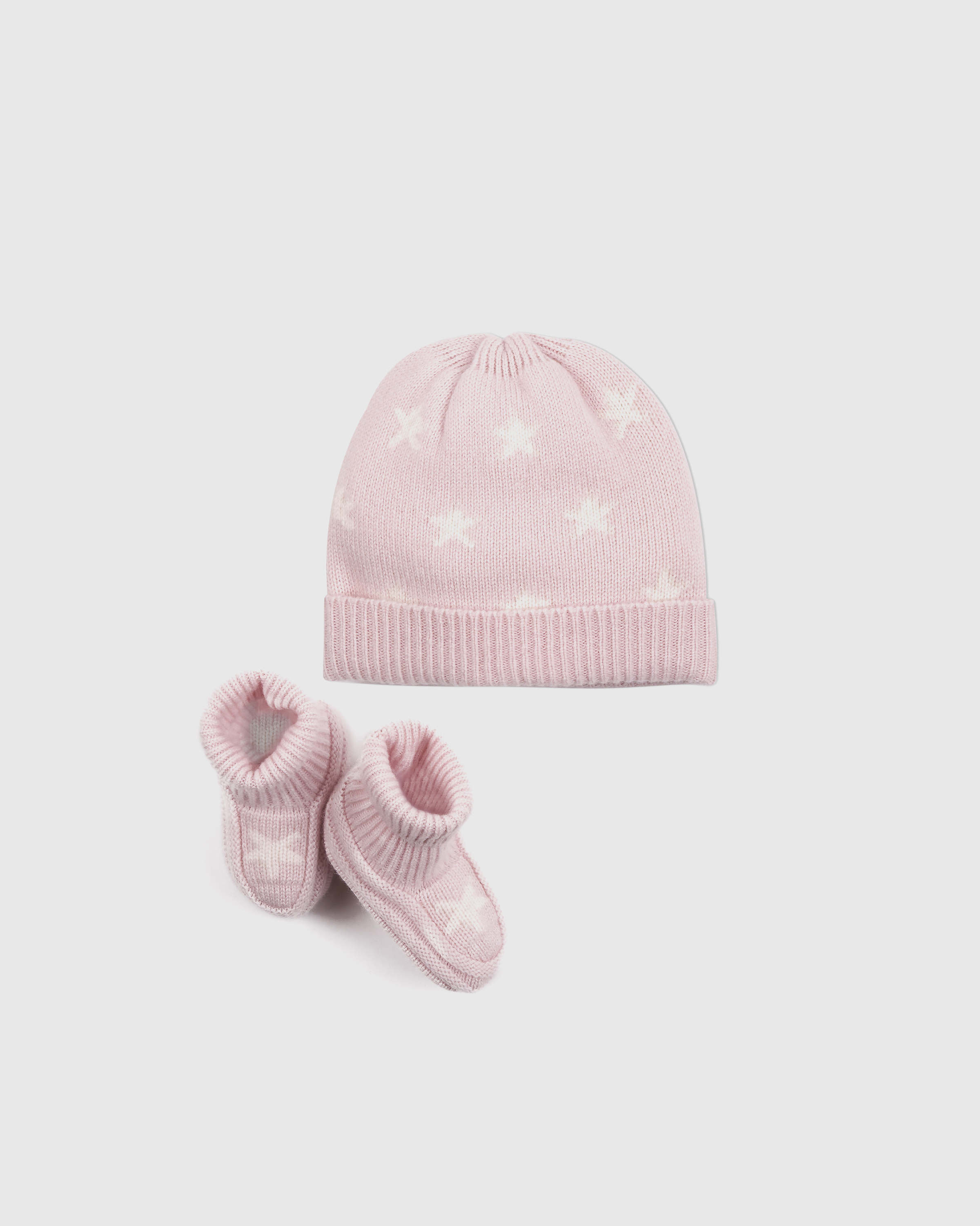 Shop Quince Washable Cashmere Beanie & Bootie Set In Minimal Pink
