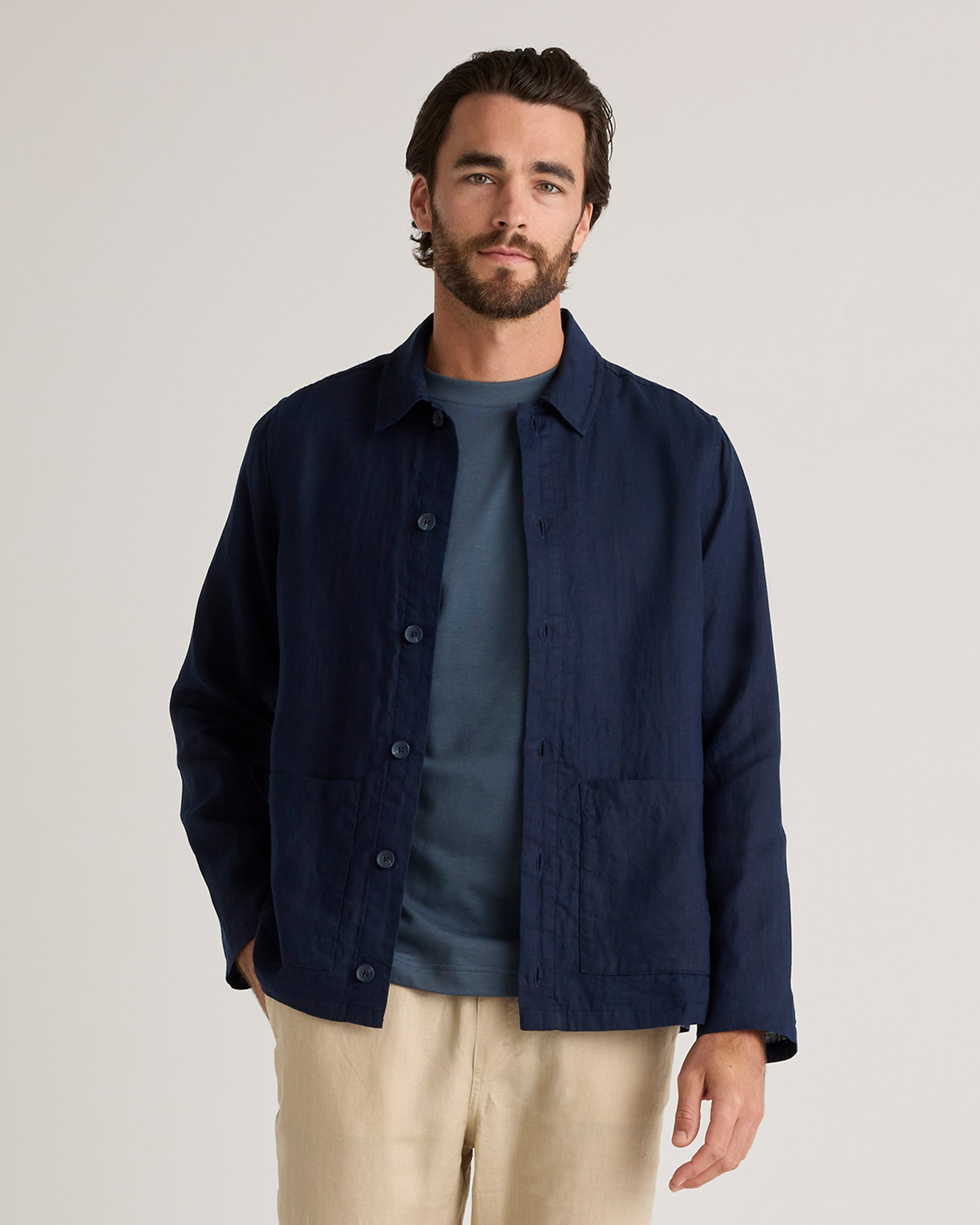 100% European Linen Chore Jacket