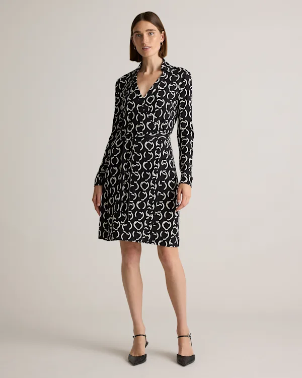 100% Silk Jersey Mini Wrap Dress