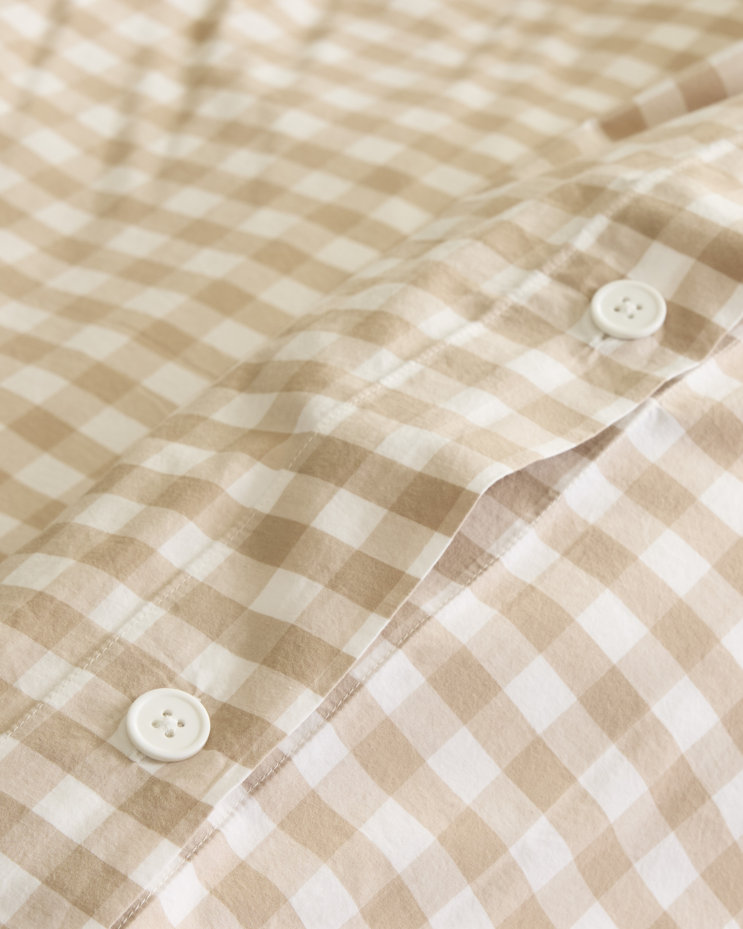 Classic Organic Percale Gingham Duvet Cover Set - thumbnail 6
