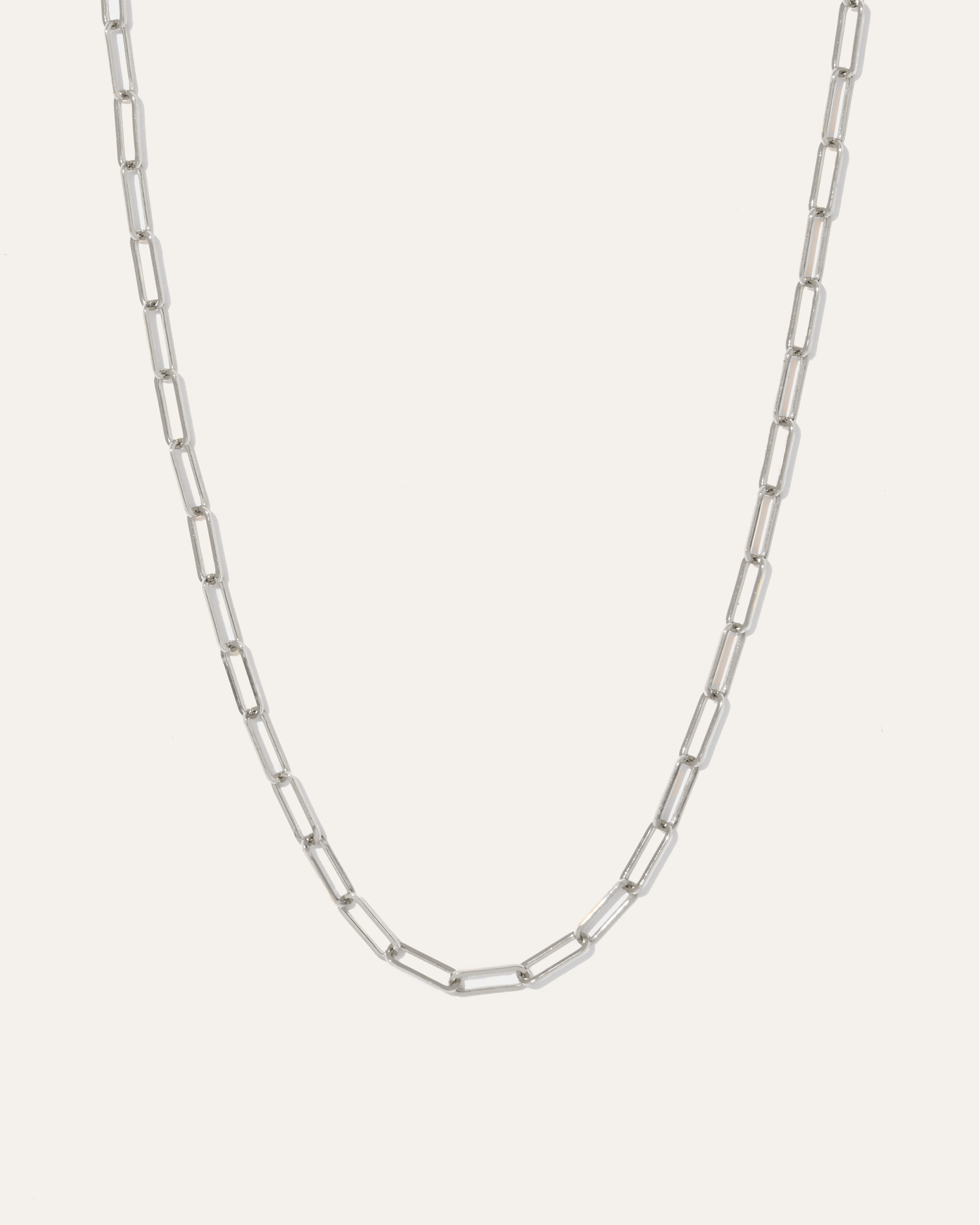 Quince Women's 14k Gold Paperclip Chain Link Necklace In White Gold