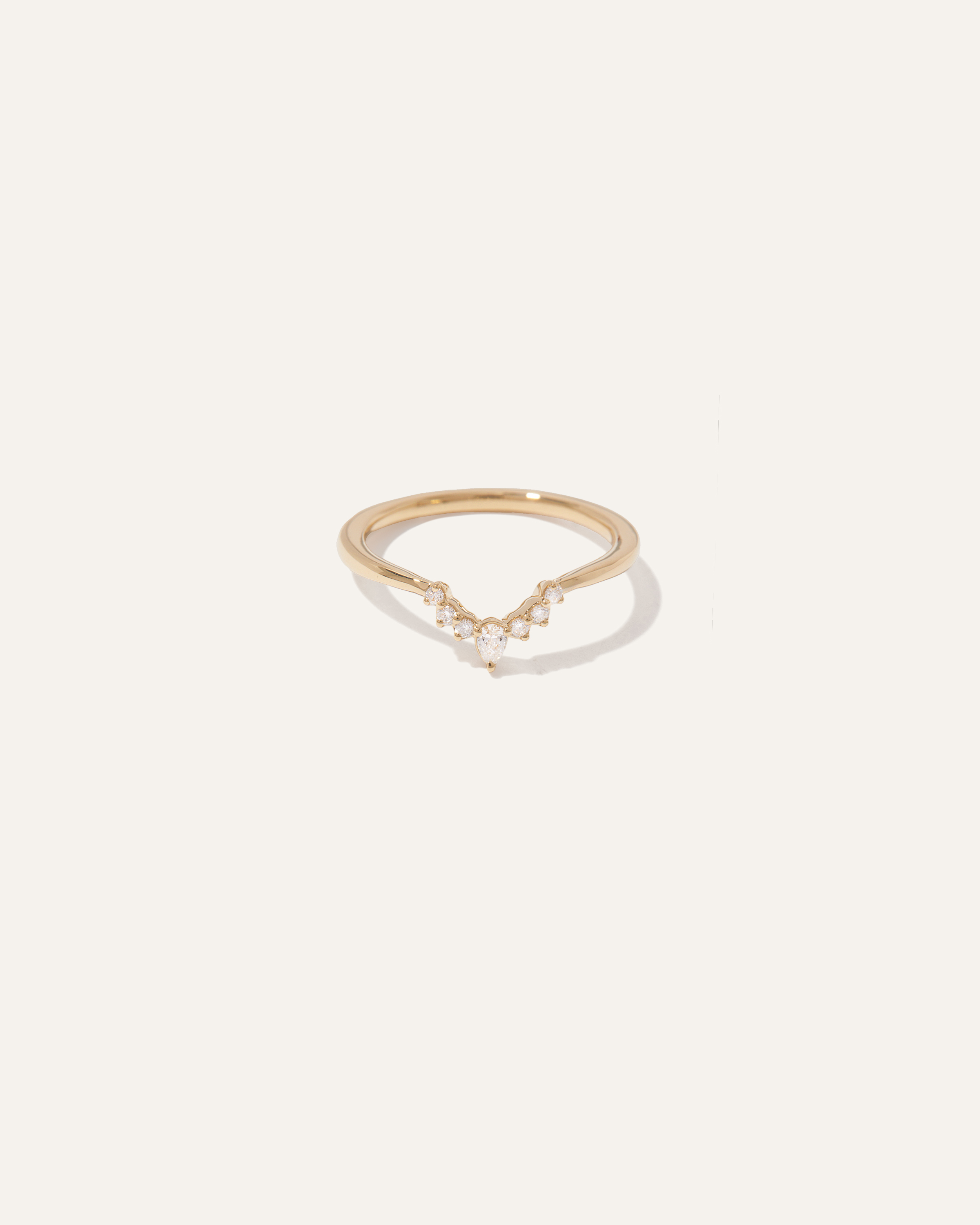 Shop Quince Women's Diamond Contoured Band Rings In Yellow Gold