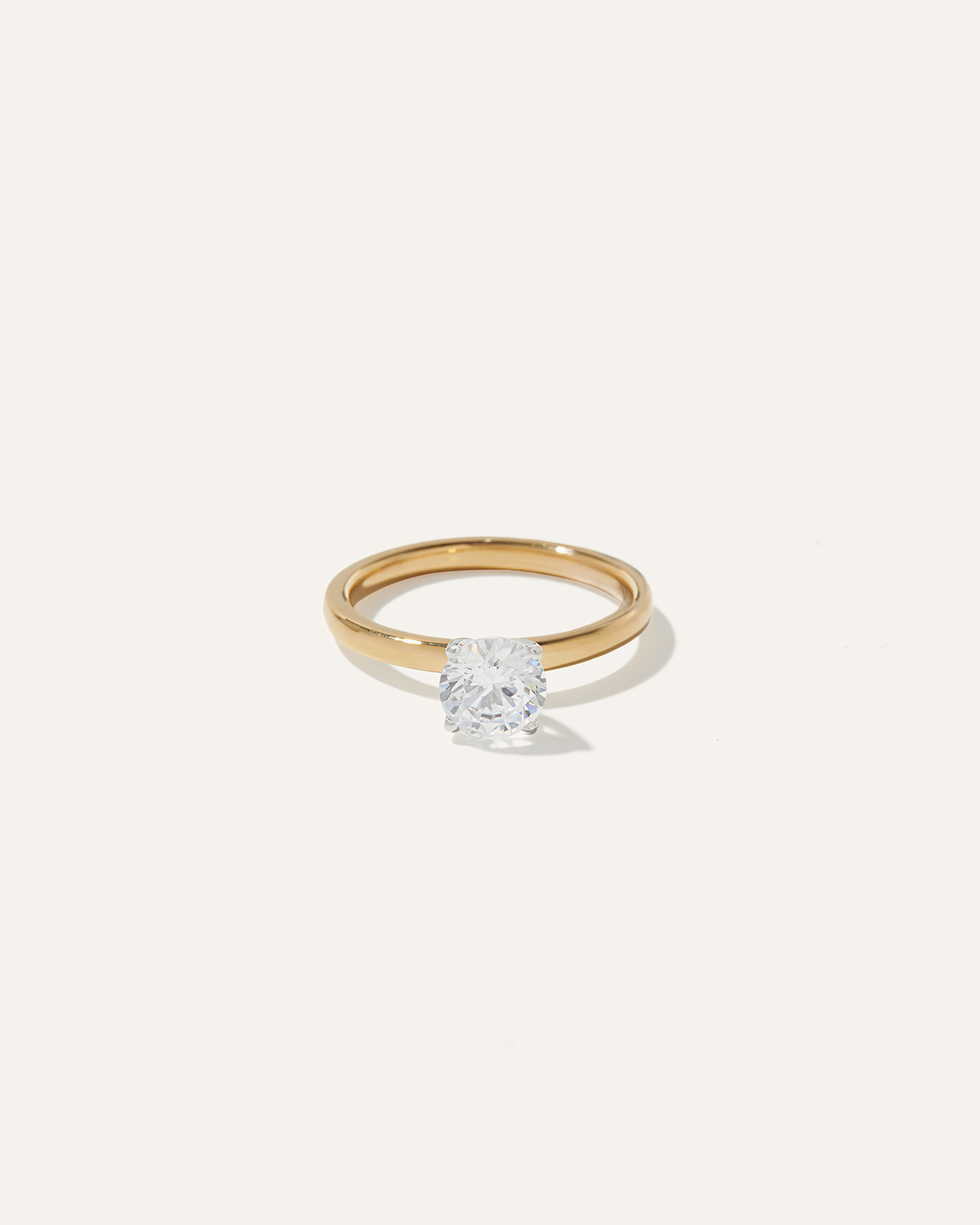 Shop Quince Women's Lab Grown Diamond Round Comfort Fit Engagement Ring In Yellow Gold