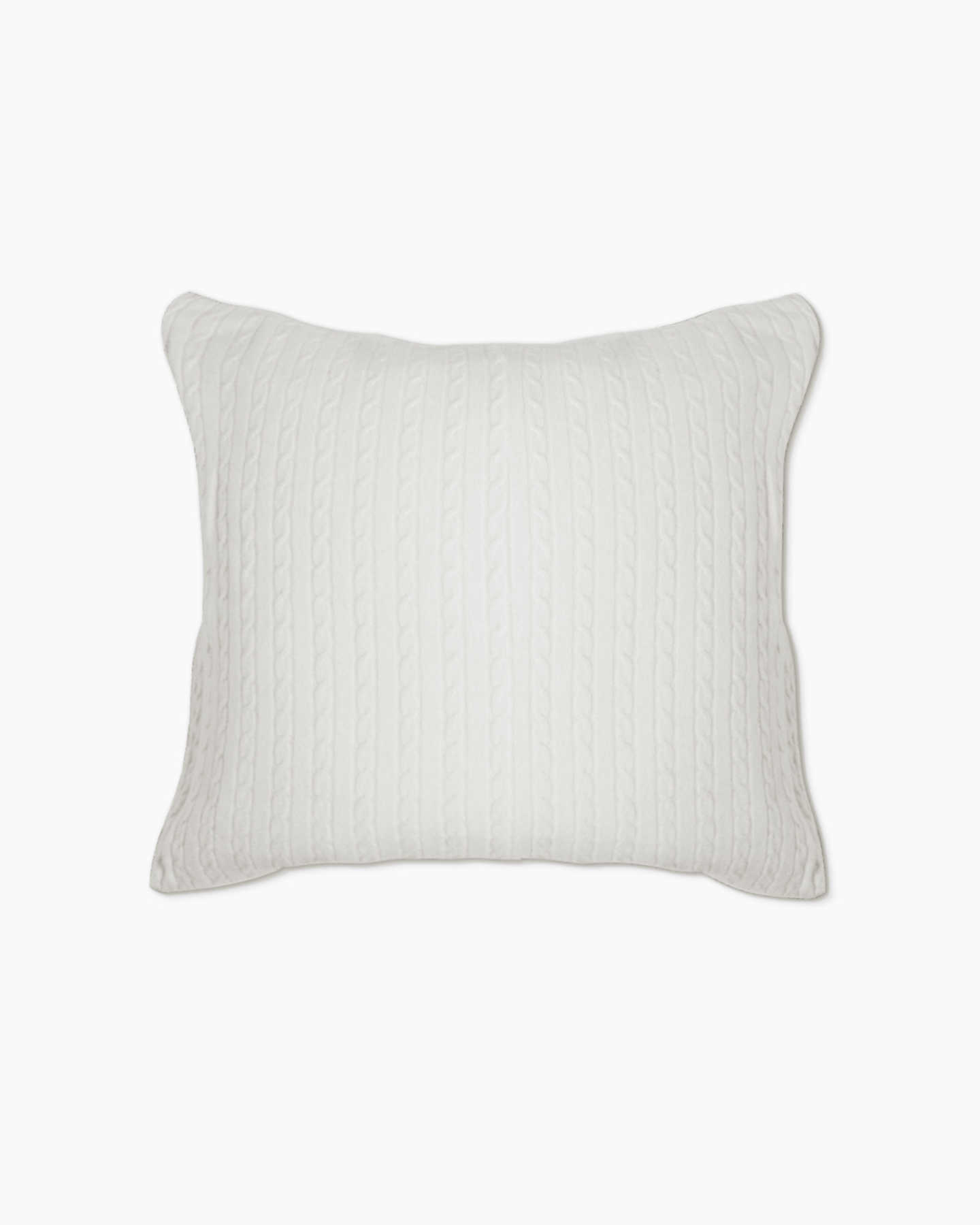 Cable Knit Cashmere Throw & Pillow Cover Set - Ivory - 2 - Thumbnail