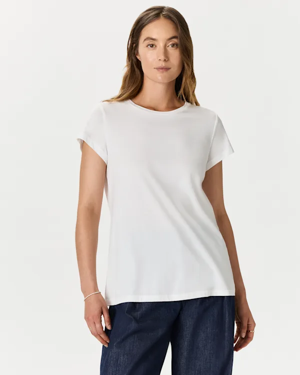 Cotton Modal Crew Neck Swing Tee