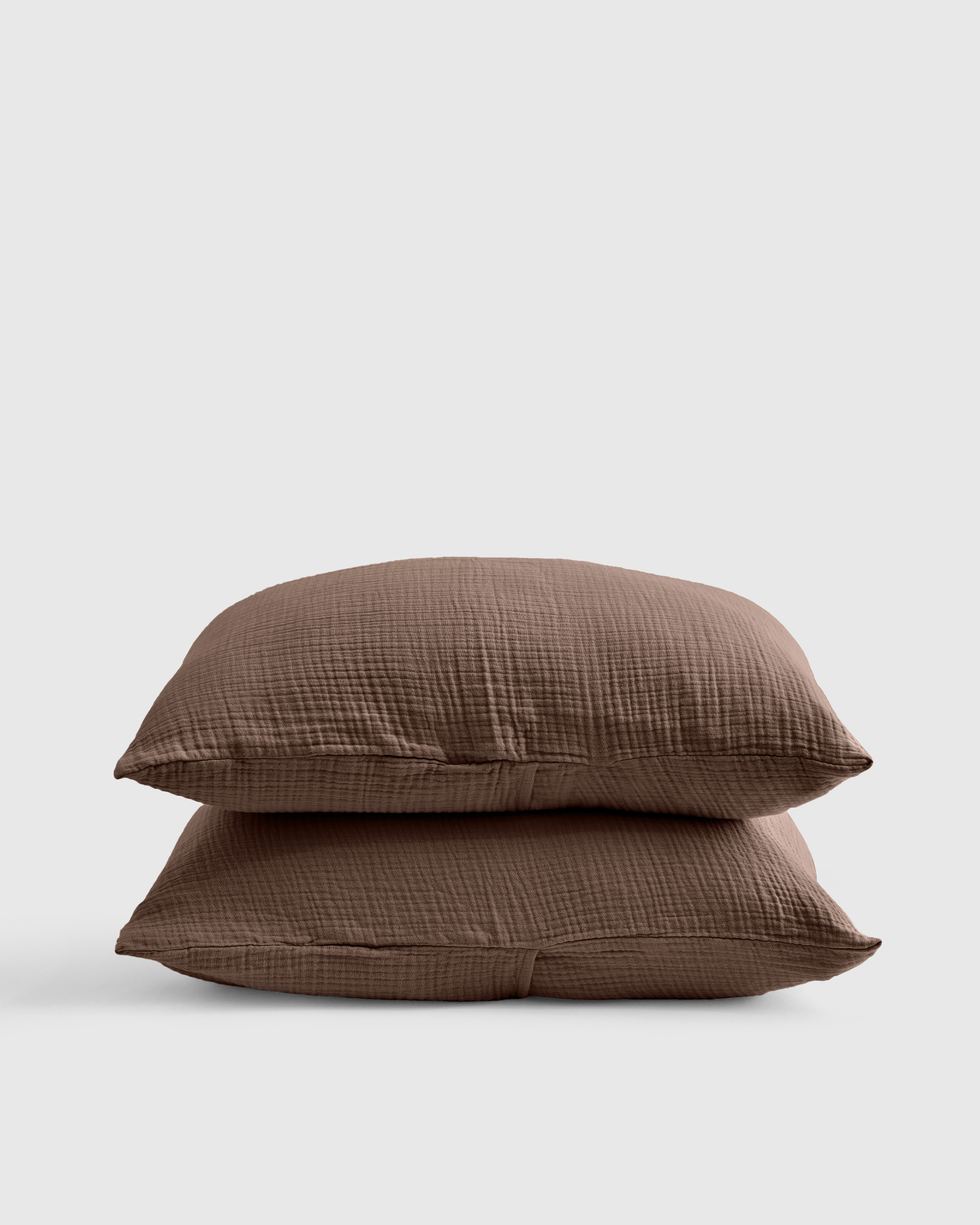 Organic Airy Gauze Sham Set | Quince in Chocolate - KING