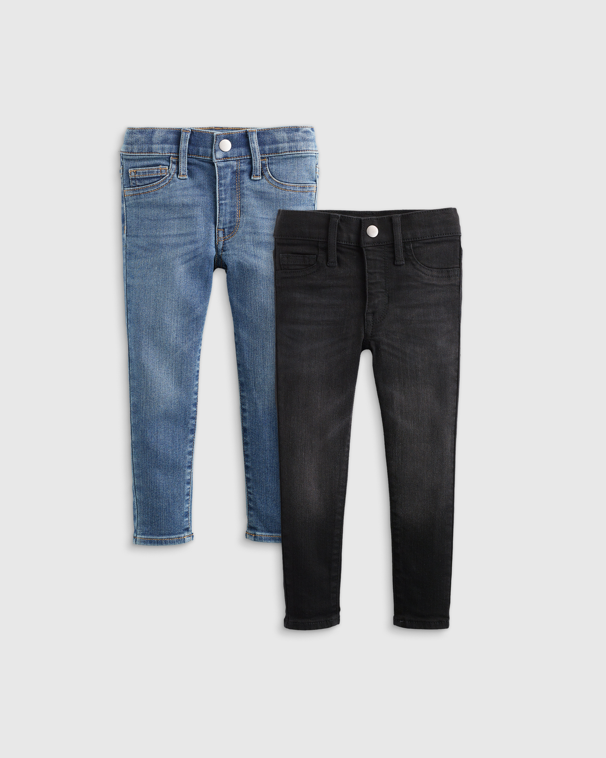 Shop Quince Ecostretch Super Skinny Jeans 2-pack In Medium Wash/black