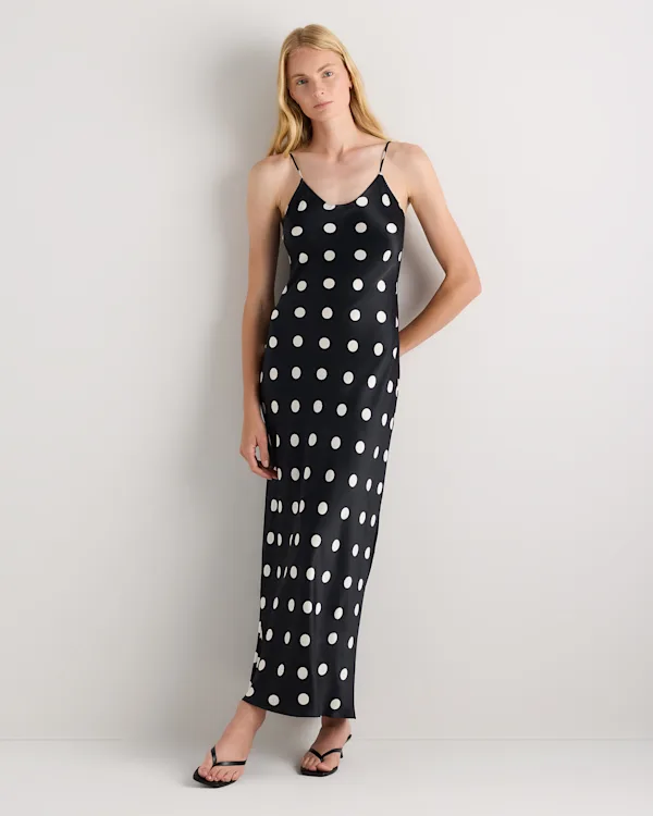 100% Washable Silk Maxi Slip Dress