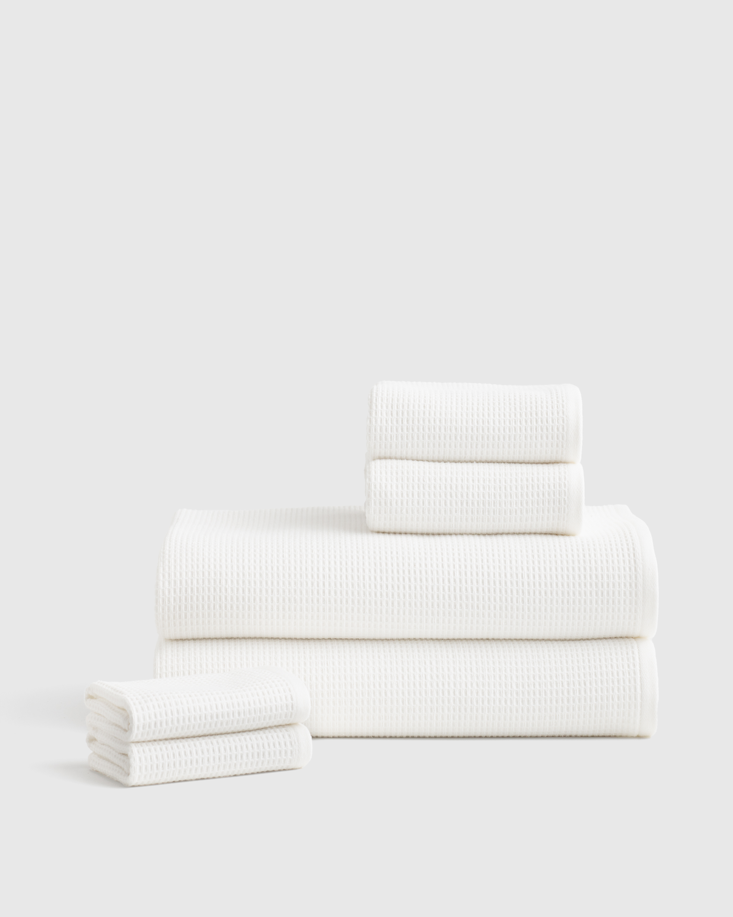 Quince Turkish Waffle Terry Bath Sheet Bundle In White