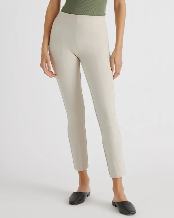 Ultra-Stretch Ponte Pintuck Ankle Pants