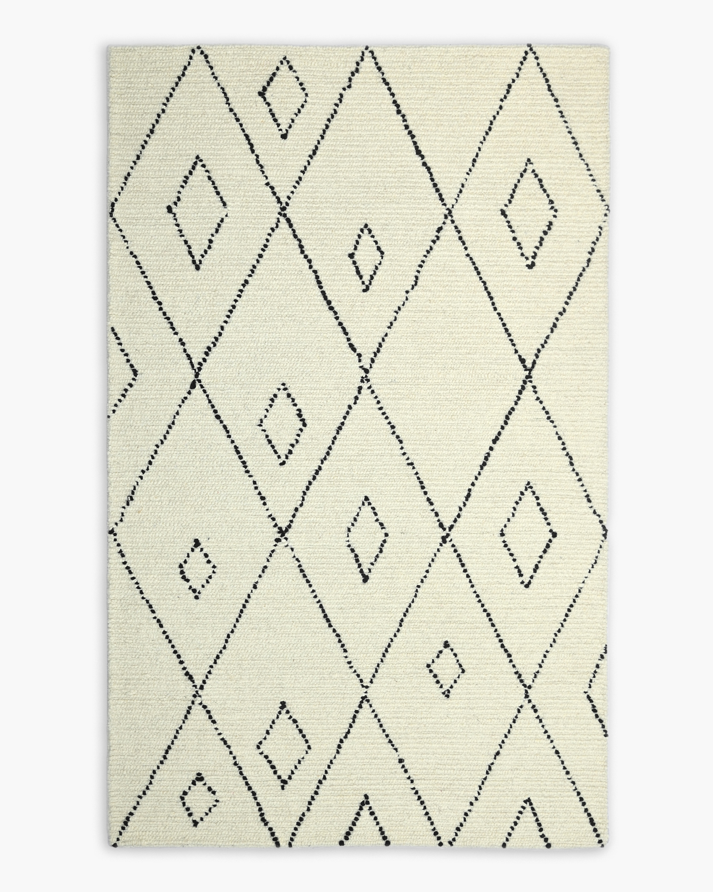 Quince Blake Tufted Wool Rug In Ivory/black