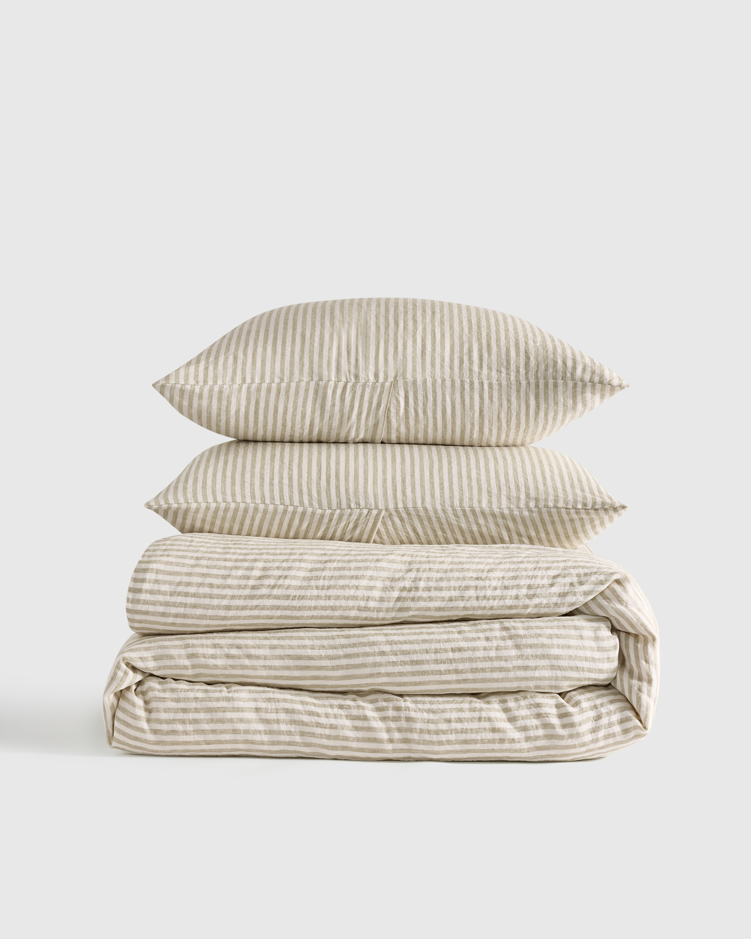 European Linen Stripe Duvet Cover Set