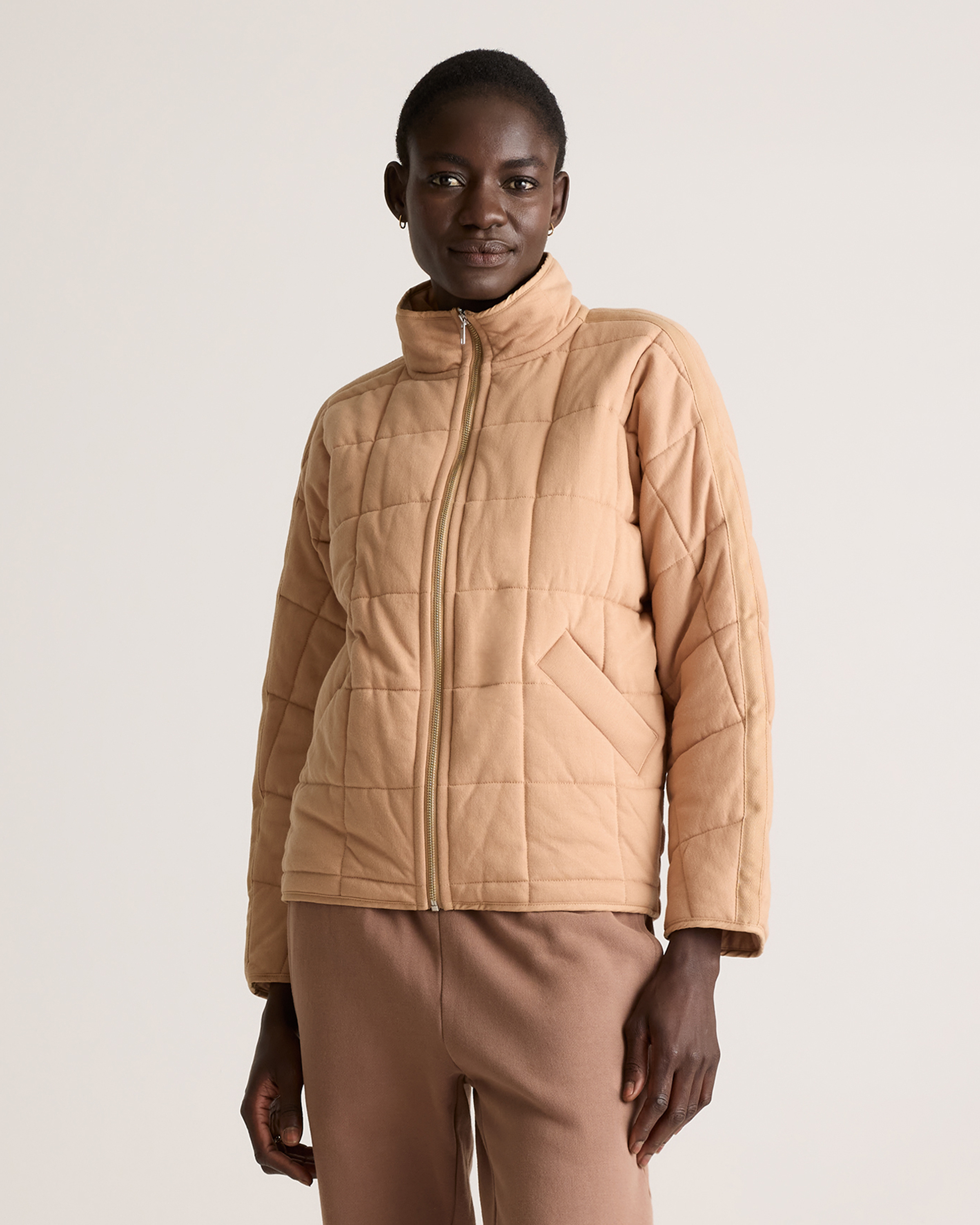 Organic Cotton Quilted Knit Jacket 