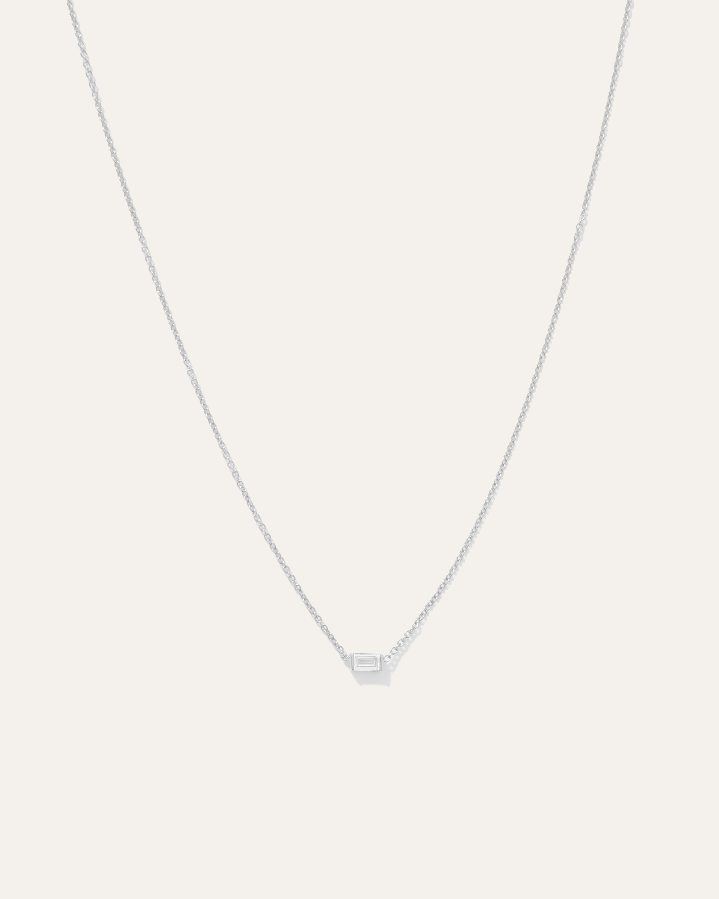 Quince Women's 14k Gold Petite Baguette Diamond Necklace In Metallic