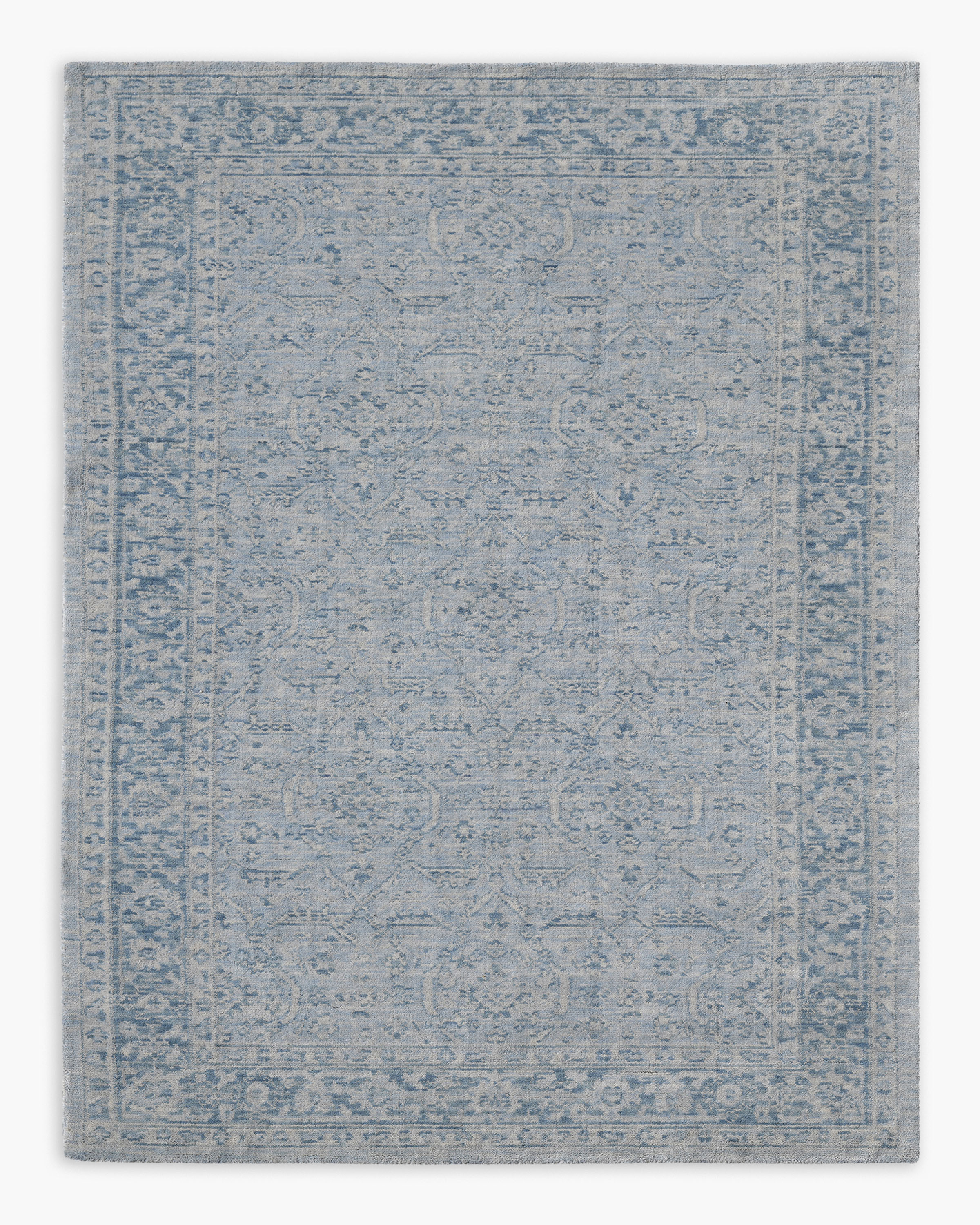 Quince Genevieve Handwoven Wool Rug In Blue