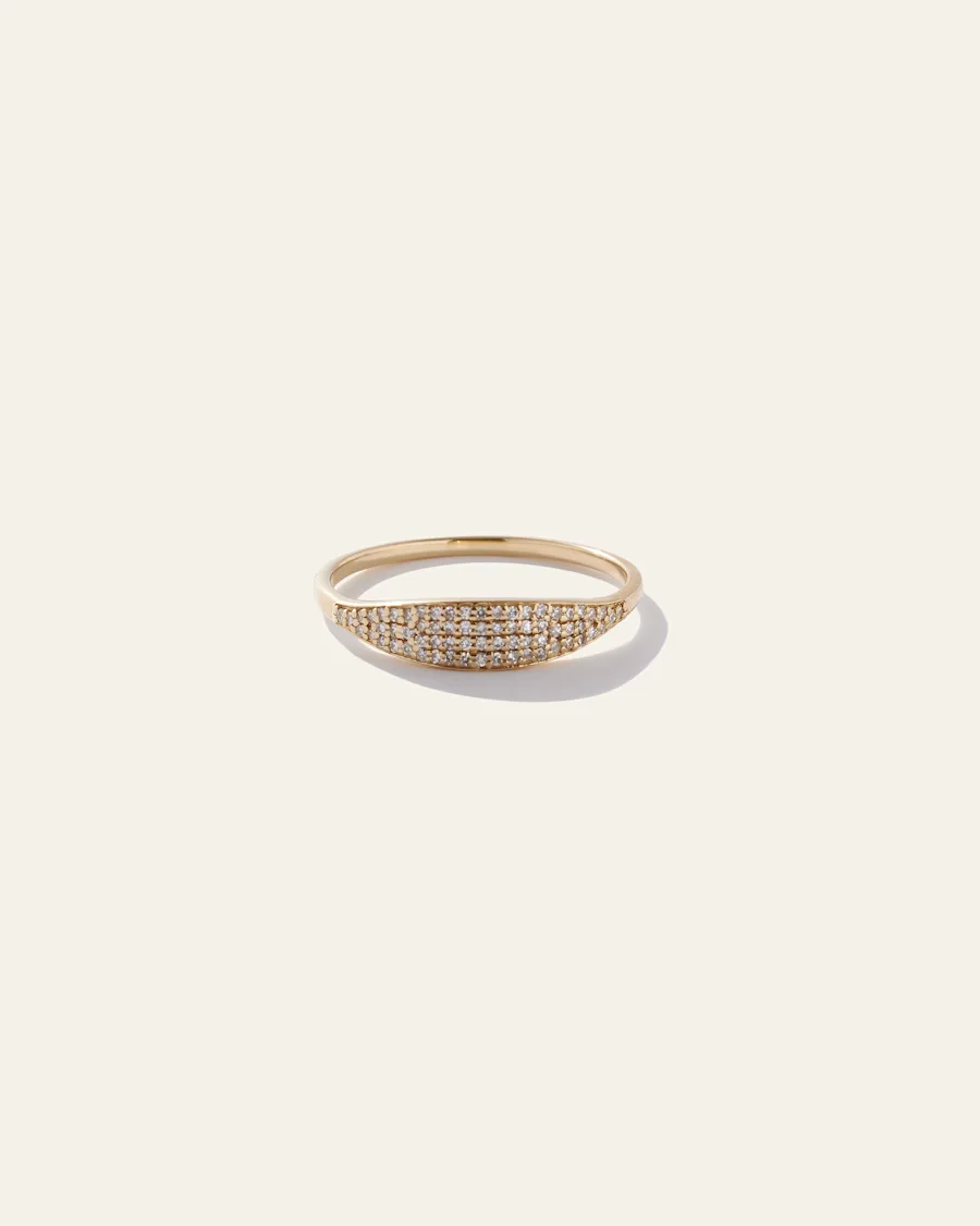 Pave Diamond Slim Signet Ring_1