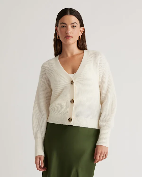 Baby Alpaca-Wool Cropped Cardigan 