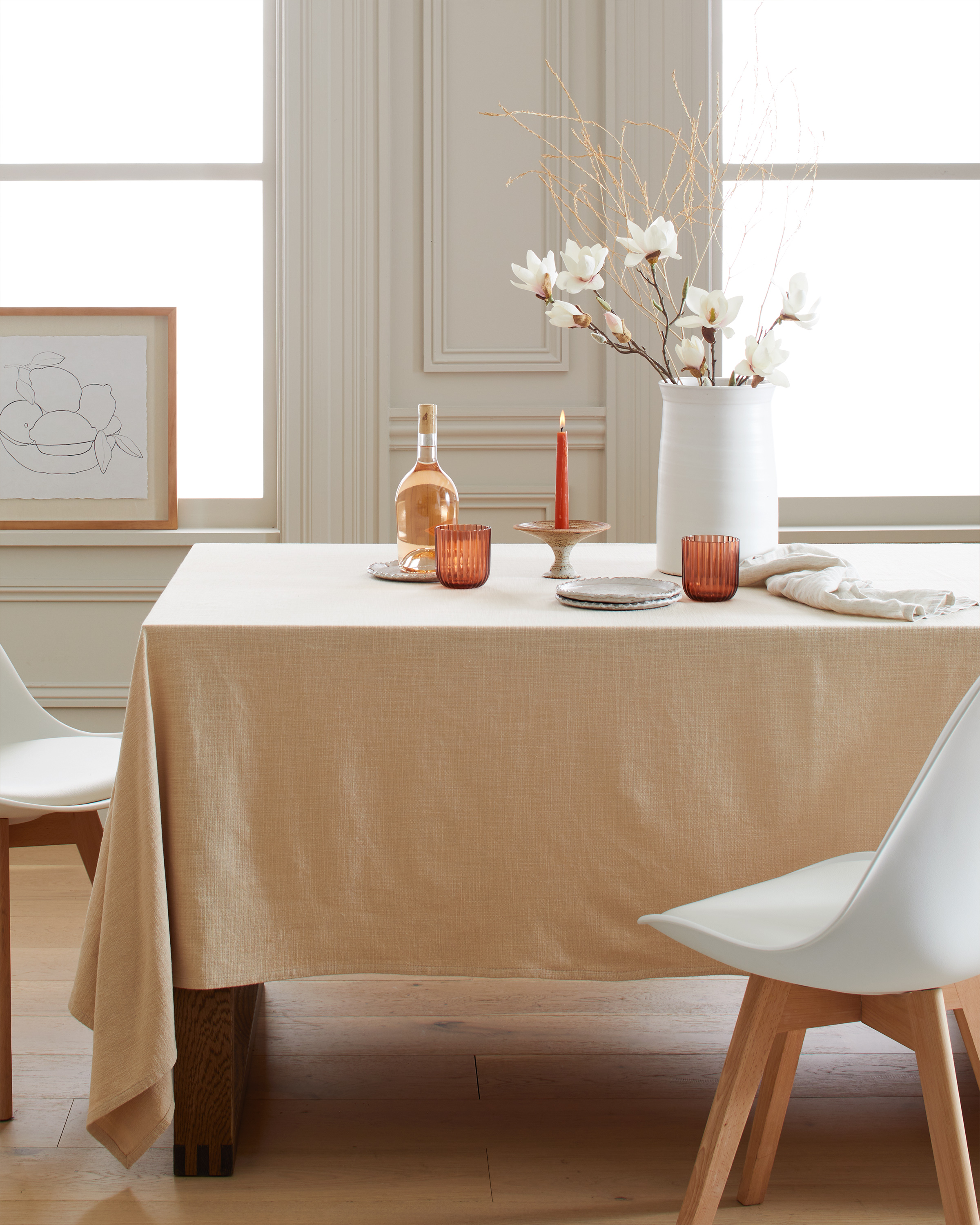 Shop Quince Tablecloth In Flax