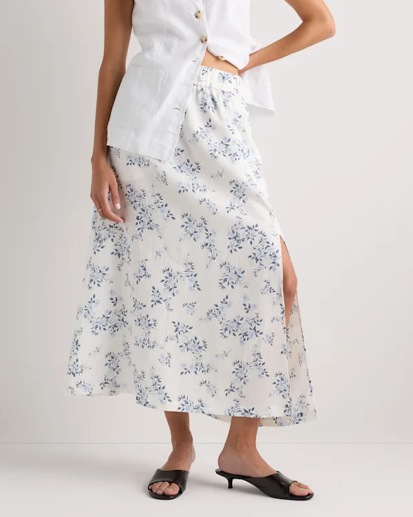 100% European Linen Maxi Skirt