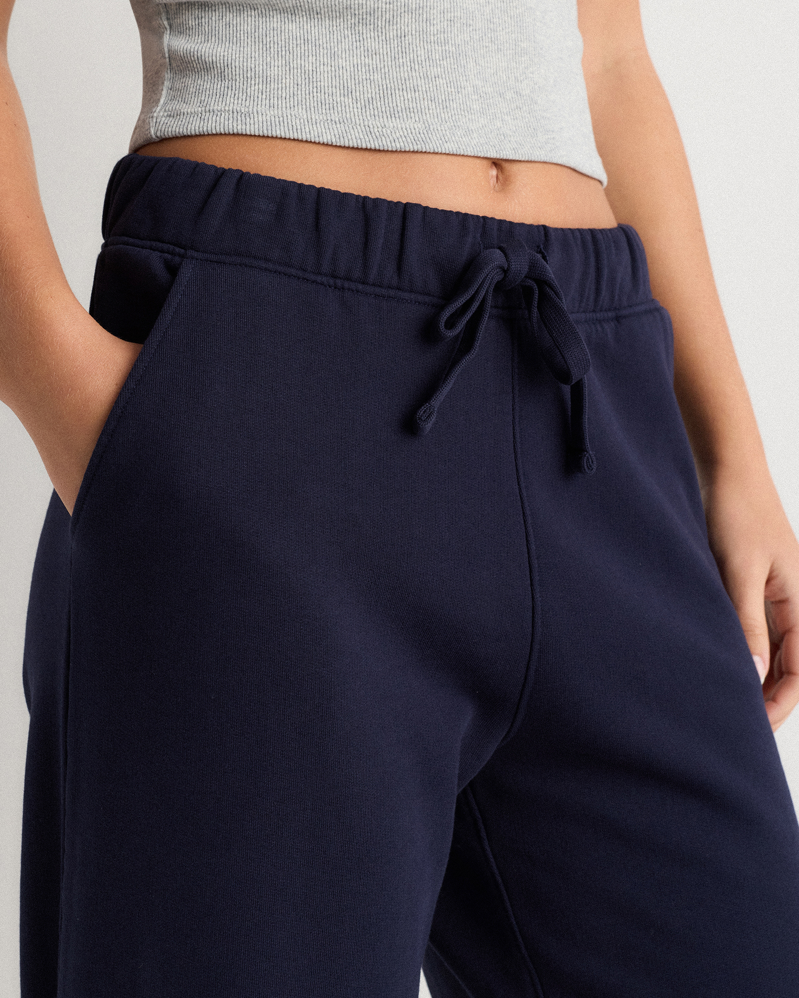 Organic French Terry Cropped Wide Leg Pants 3