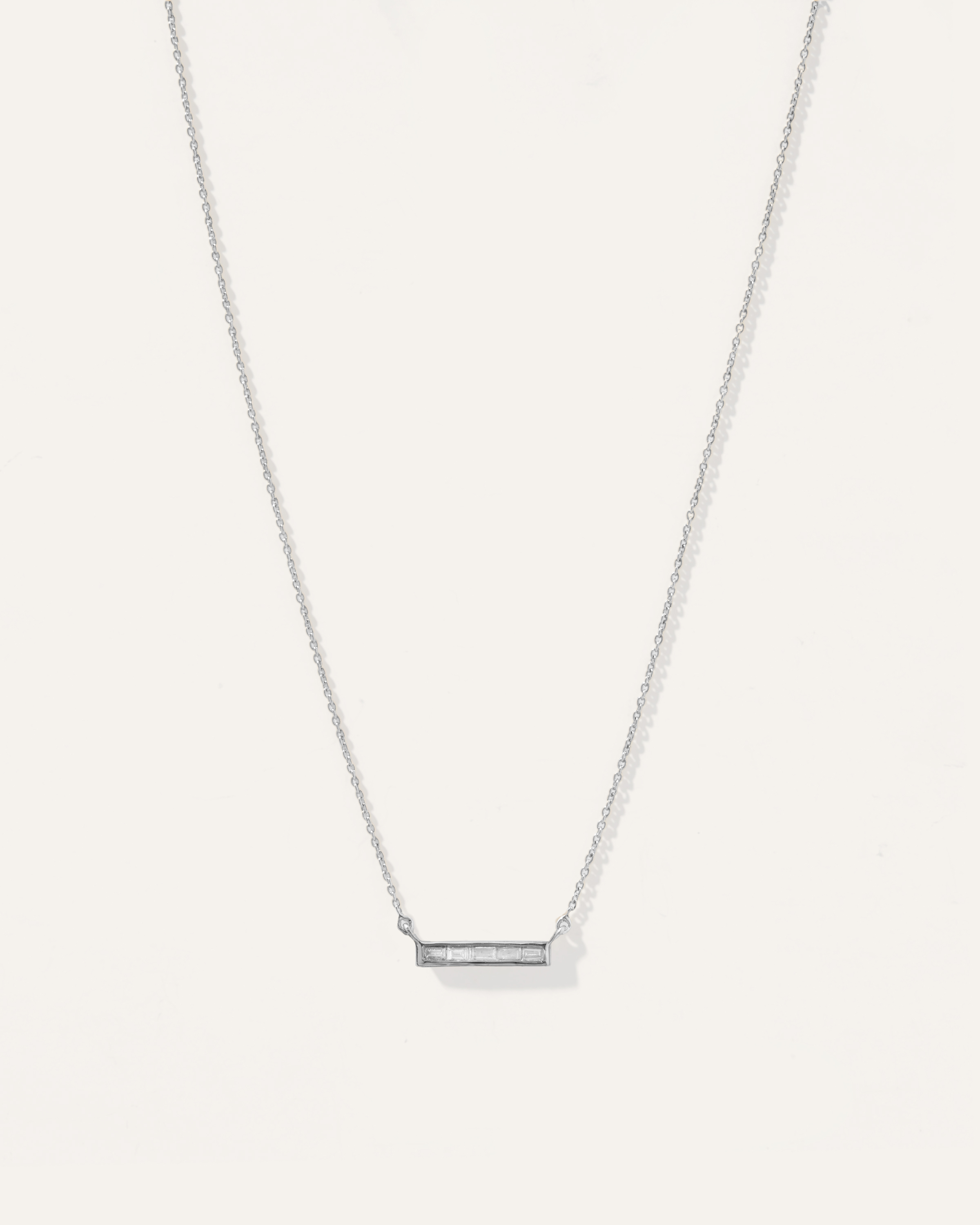 Quince Women's 14k Gold Diamond Baguette Bar Necklace In Metallic