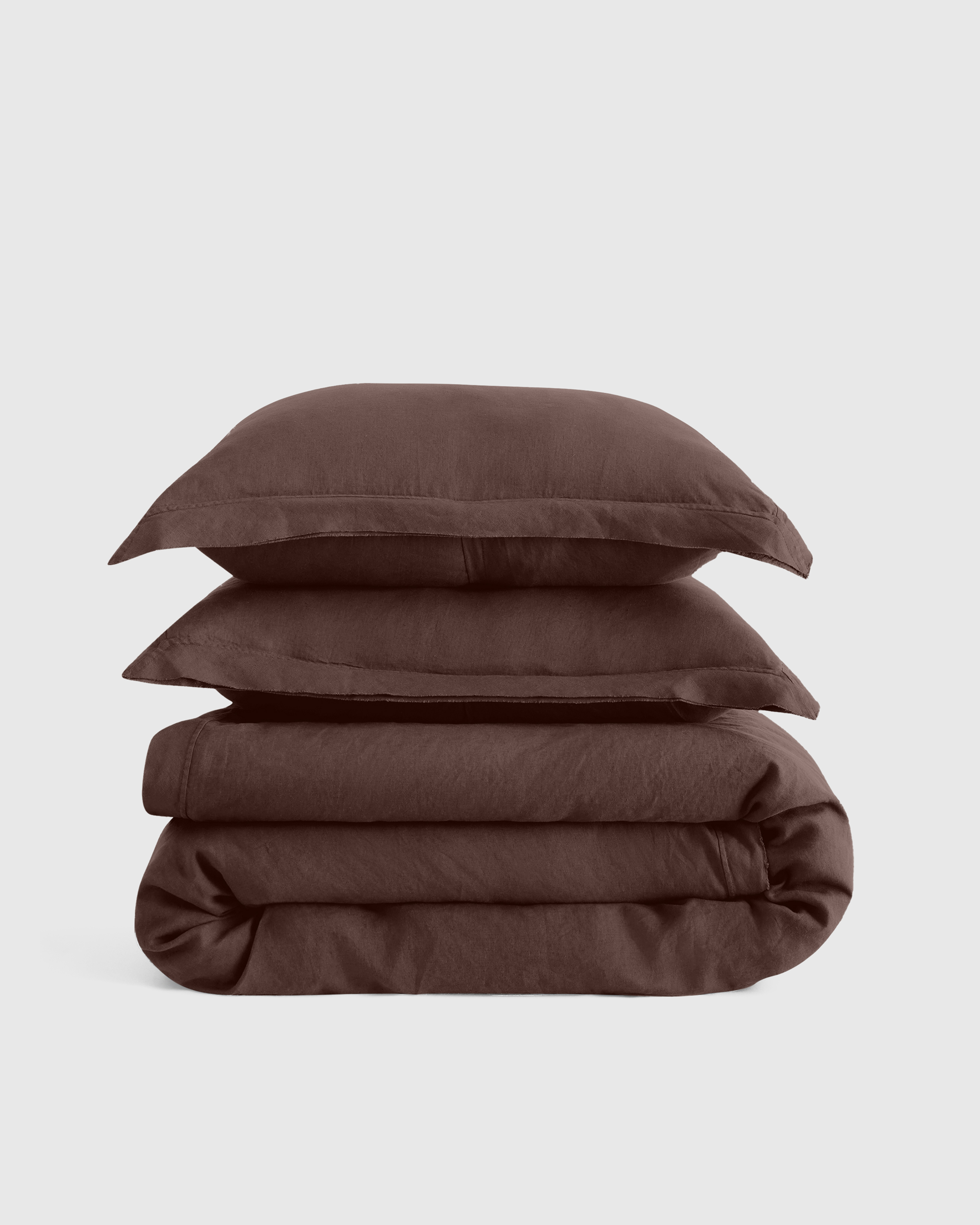 European Linen Double Flange Duvet Cover Set