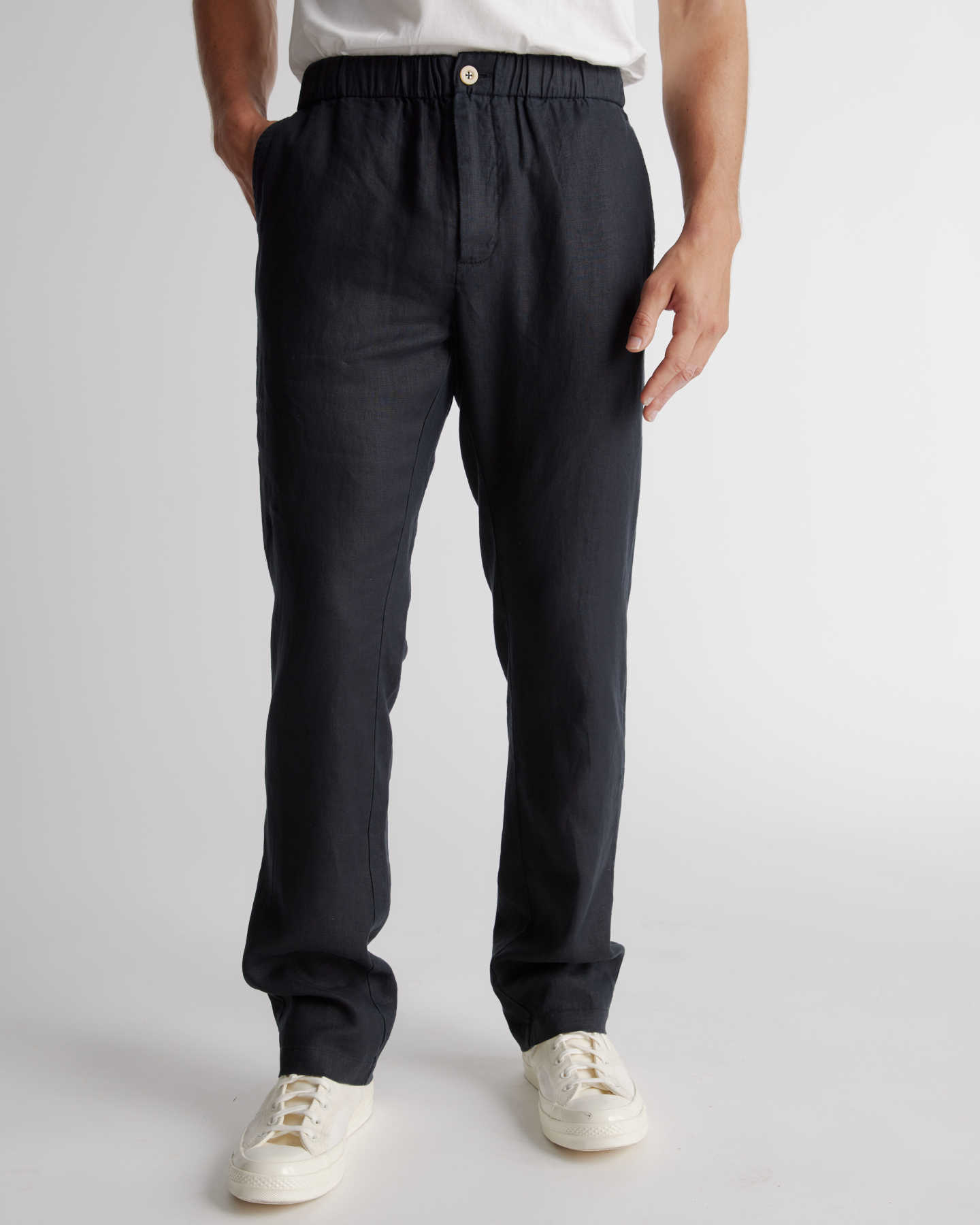 100% European Linen Pants - Black - 4 - Thumbnail