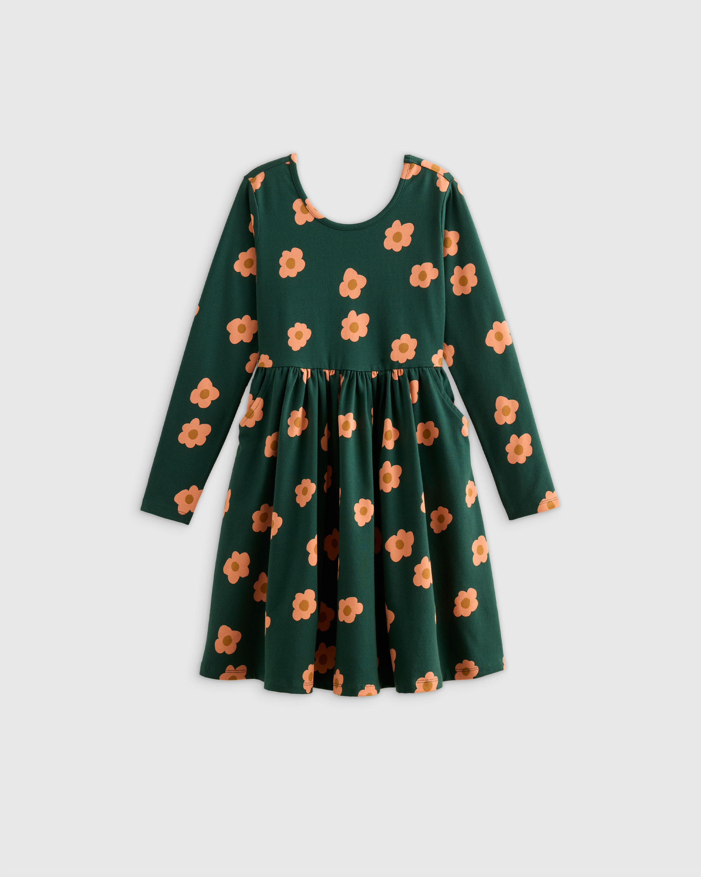 Organic Cotton Long Sleeve Skater Dress - Toddler Girl - thumbnail 5