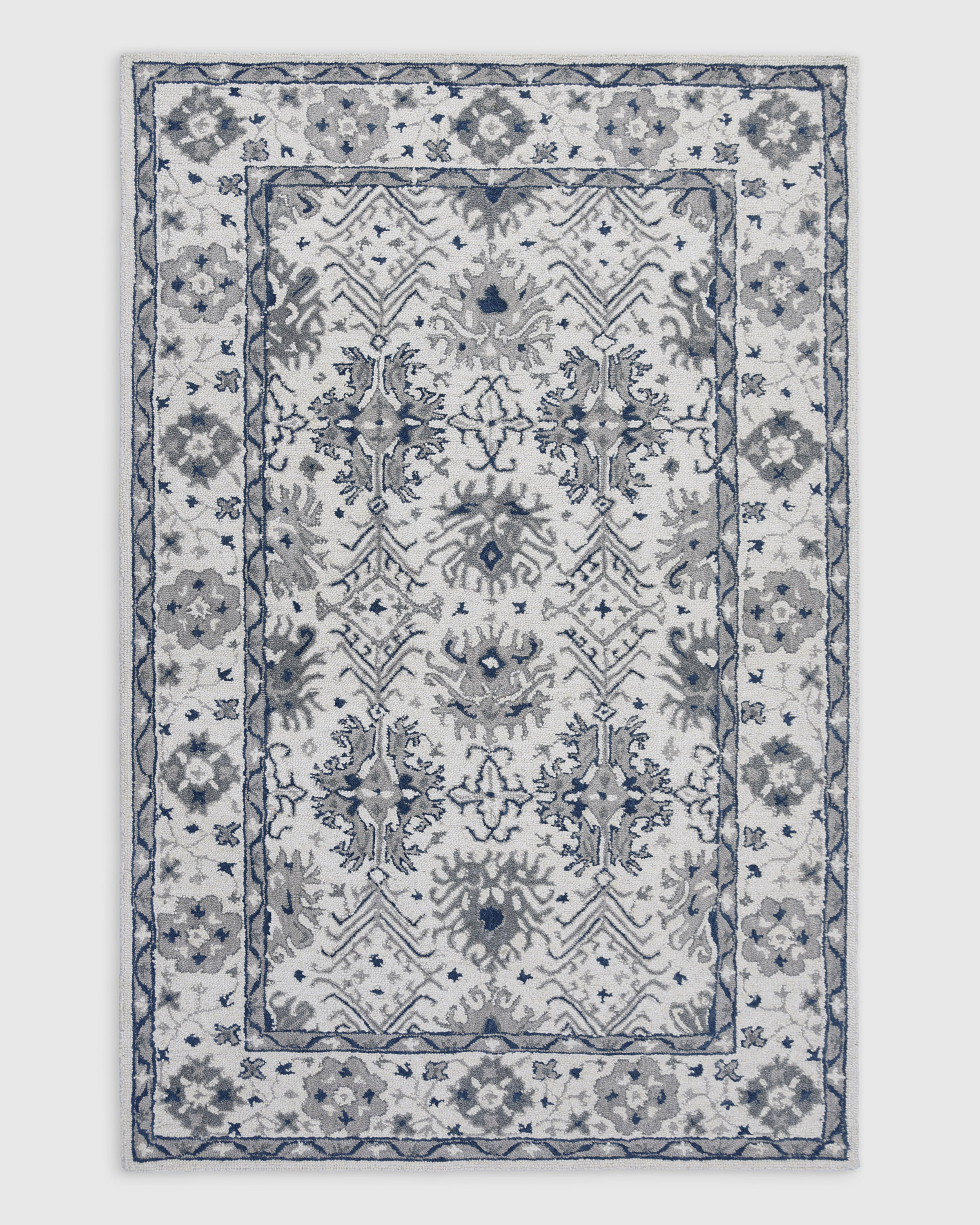 Quince Amelia Tufted Wool Rug In Blue/grey