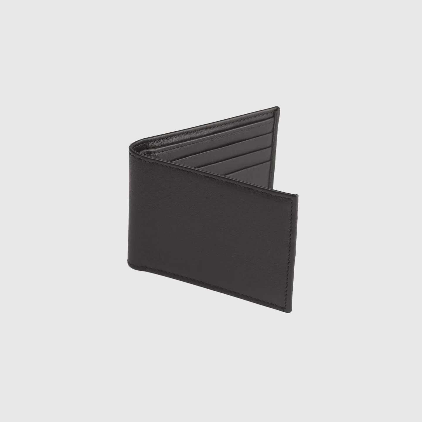 Italian Calfskin Bi-fold Wallet - Black