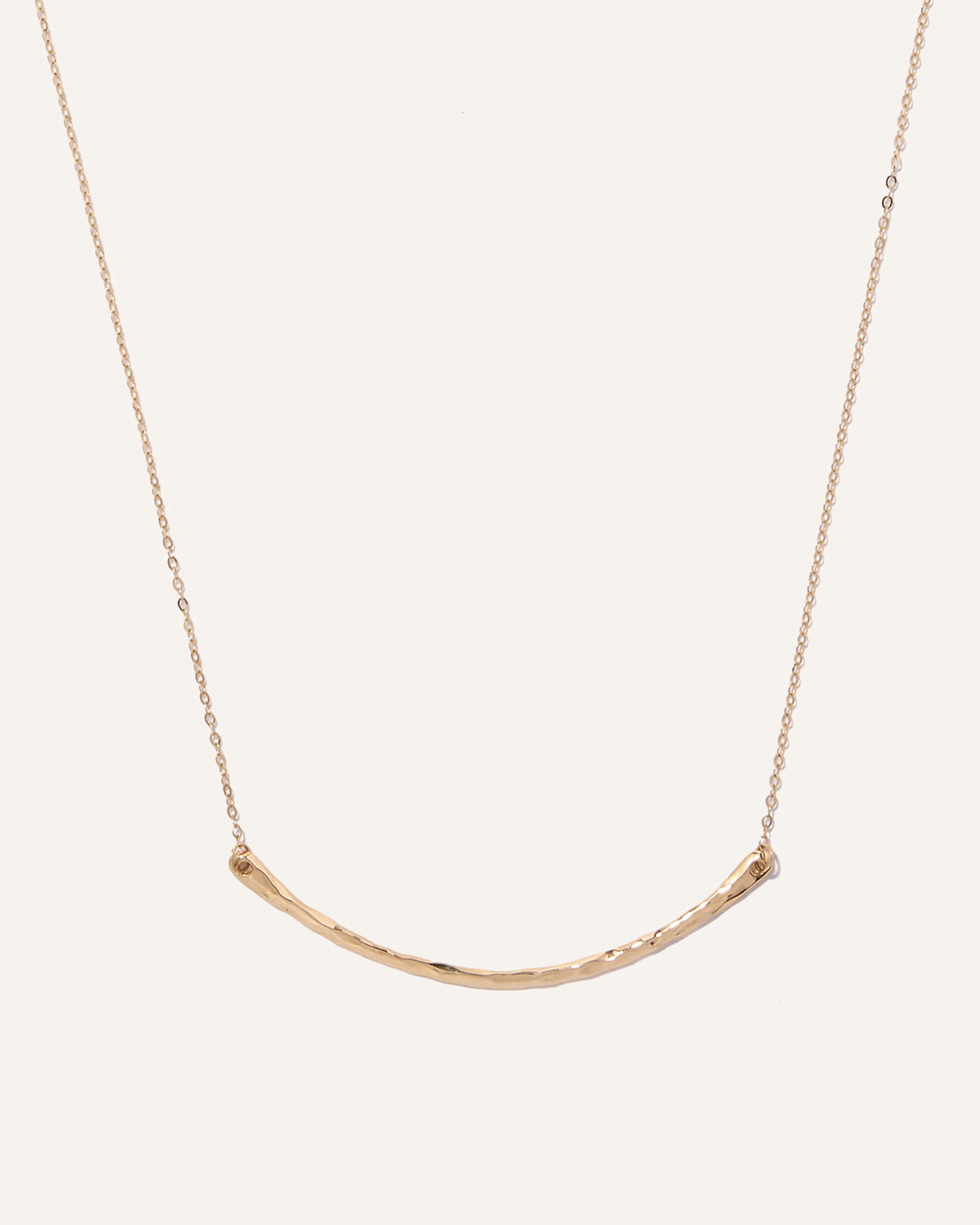 14k Gold Hammered Curve Necklace in Yellow Gold