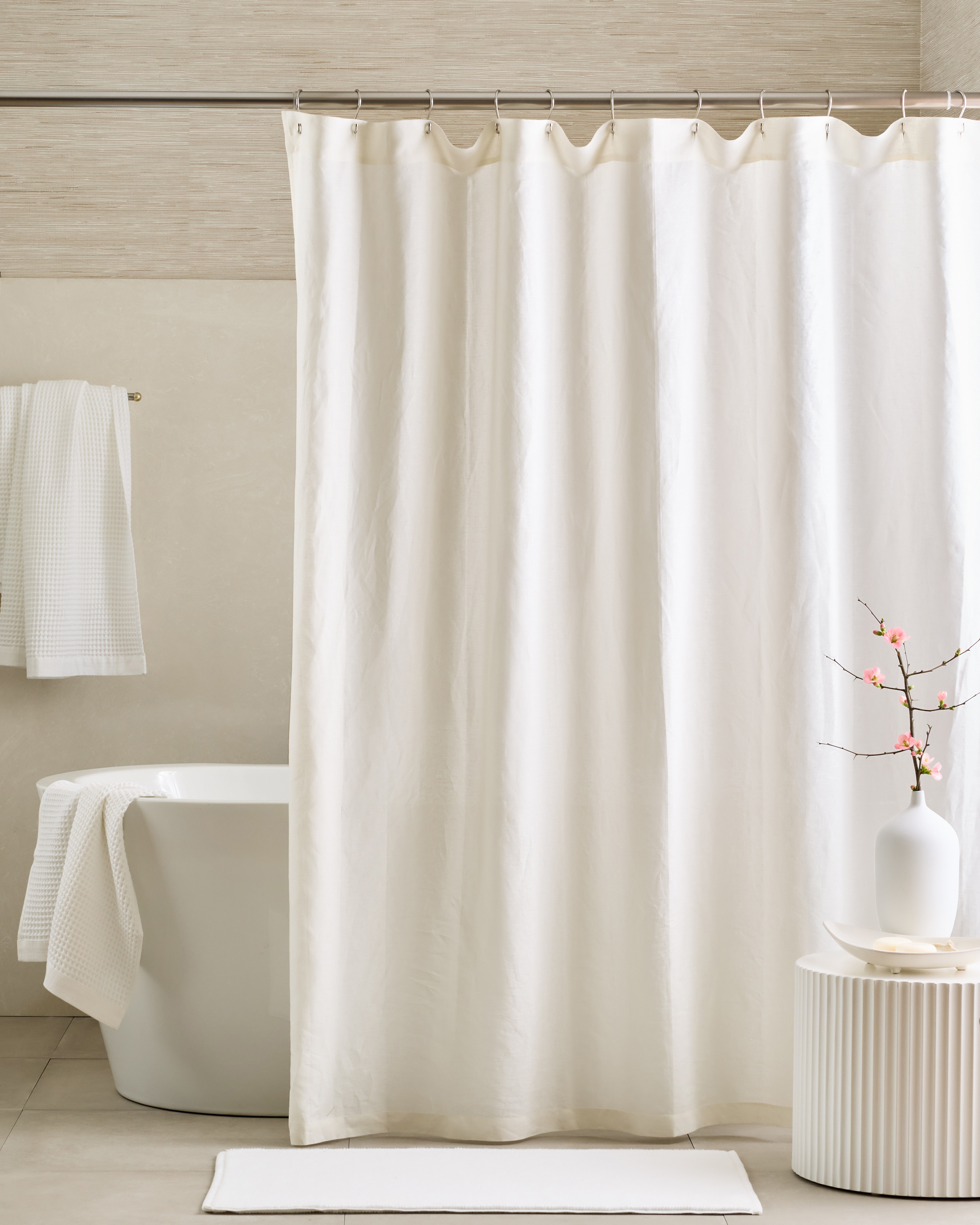European Linen Shower Curtain | Quince in Beige