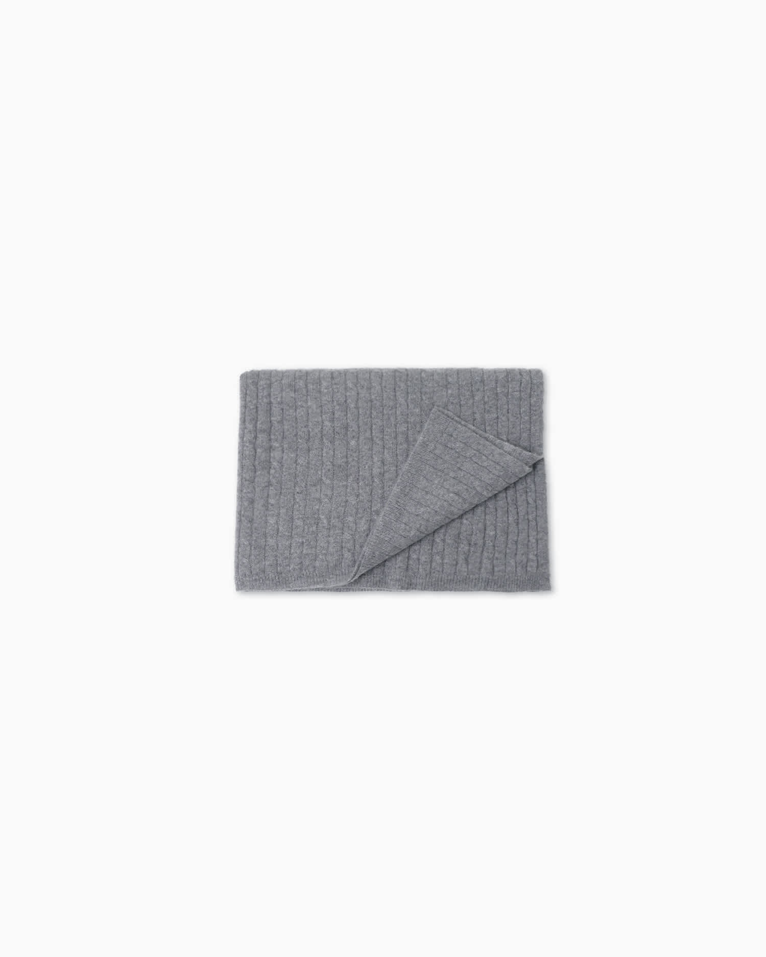 grey cashmere baby blanket from afar