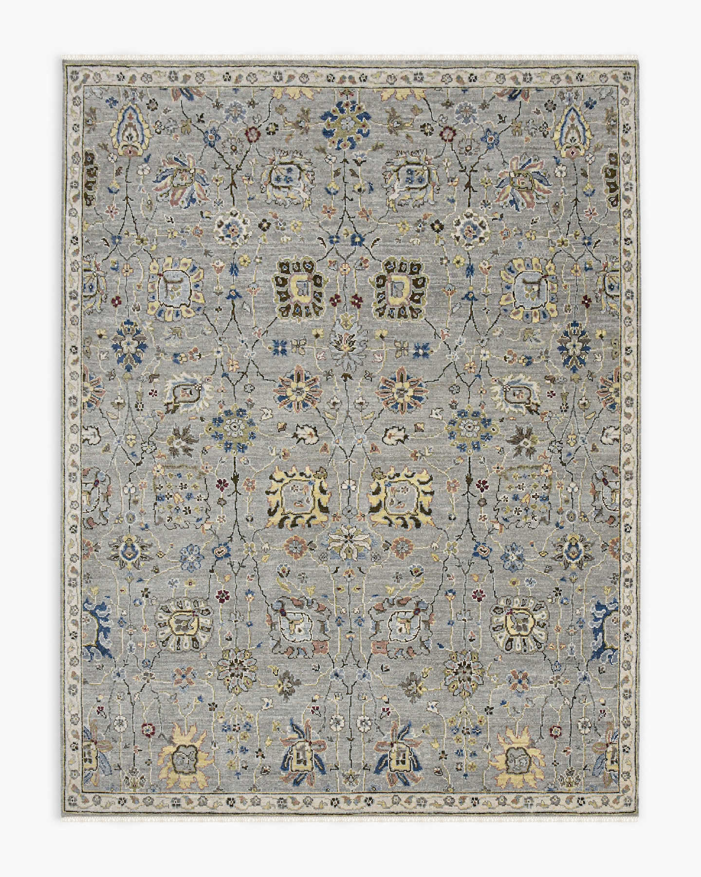 Celine Hand-Knotted Wool Rug - Silver