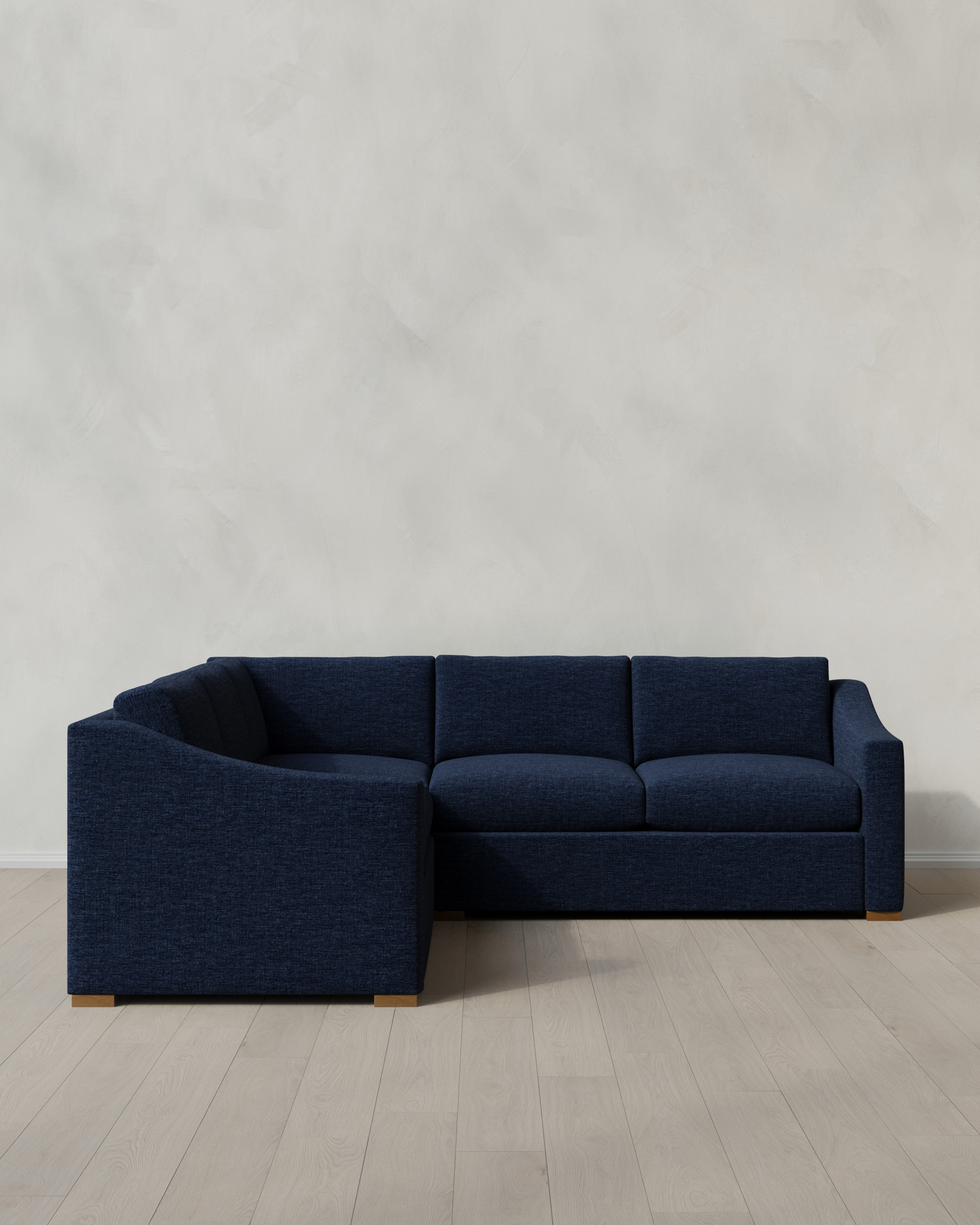 Hollis Slope Arm L Sectional in Performance Chenille Linen Blend