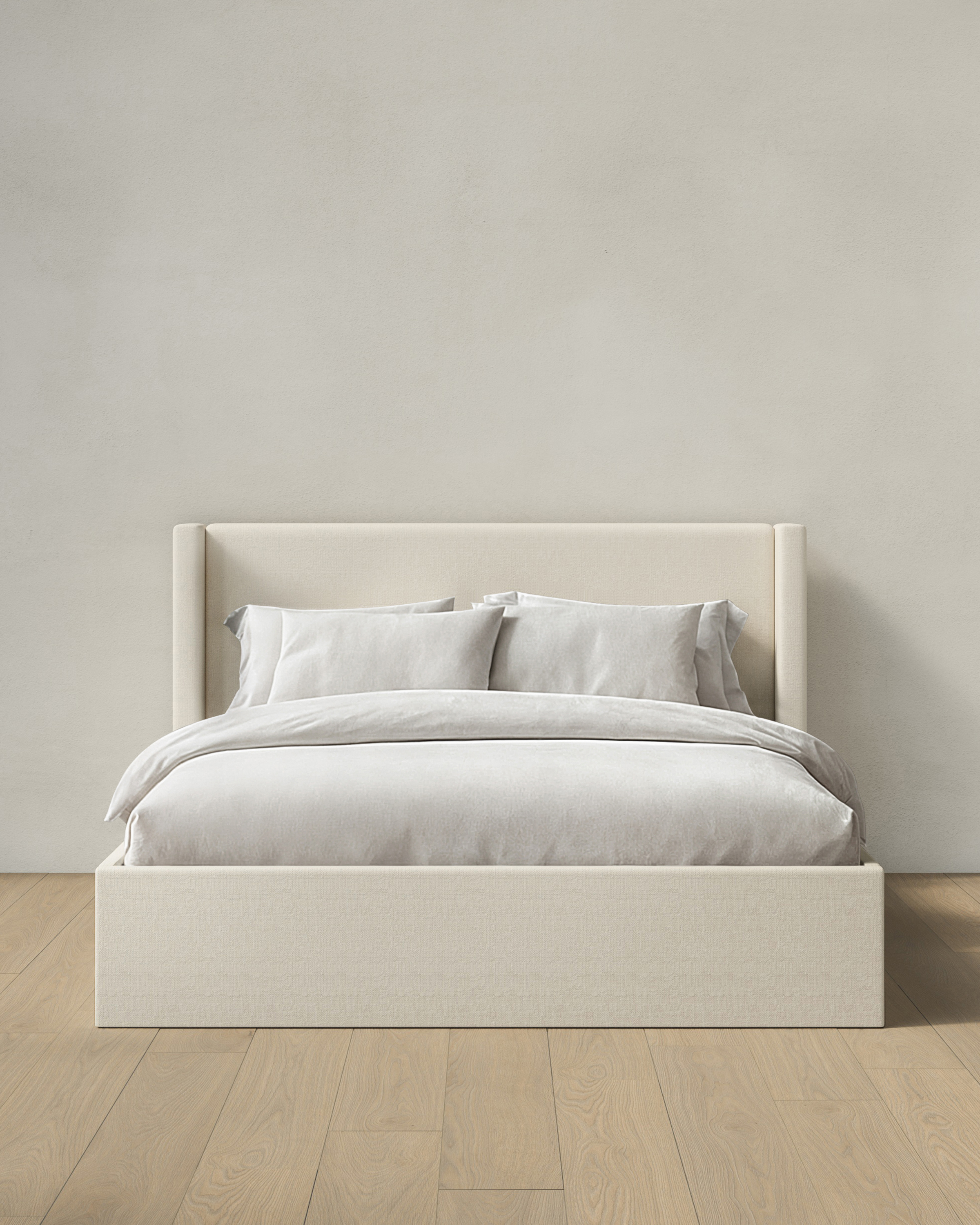 100% Linen Wingback Bed - King