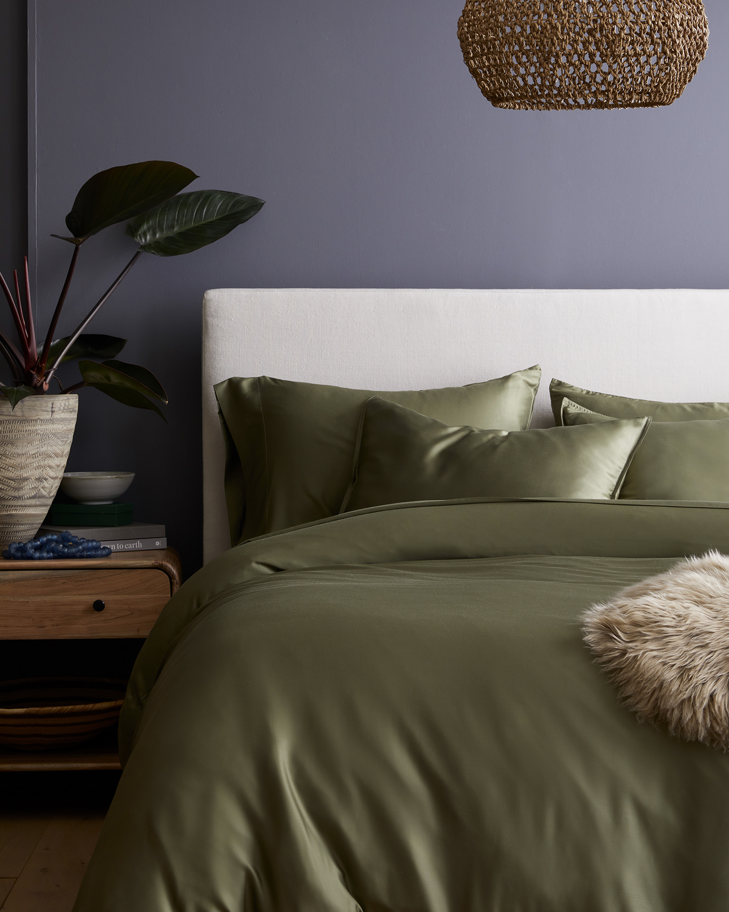 Organic Bamboo Viscose Deluxe Bedding Bundle in Olive