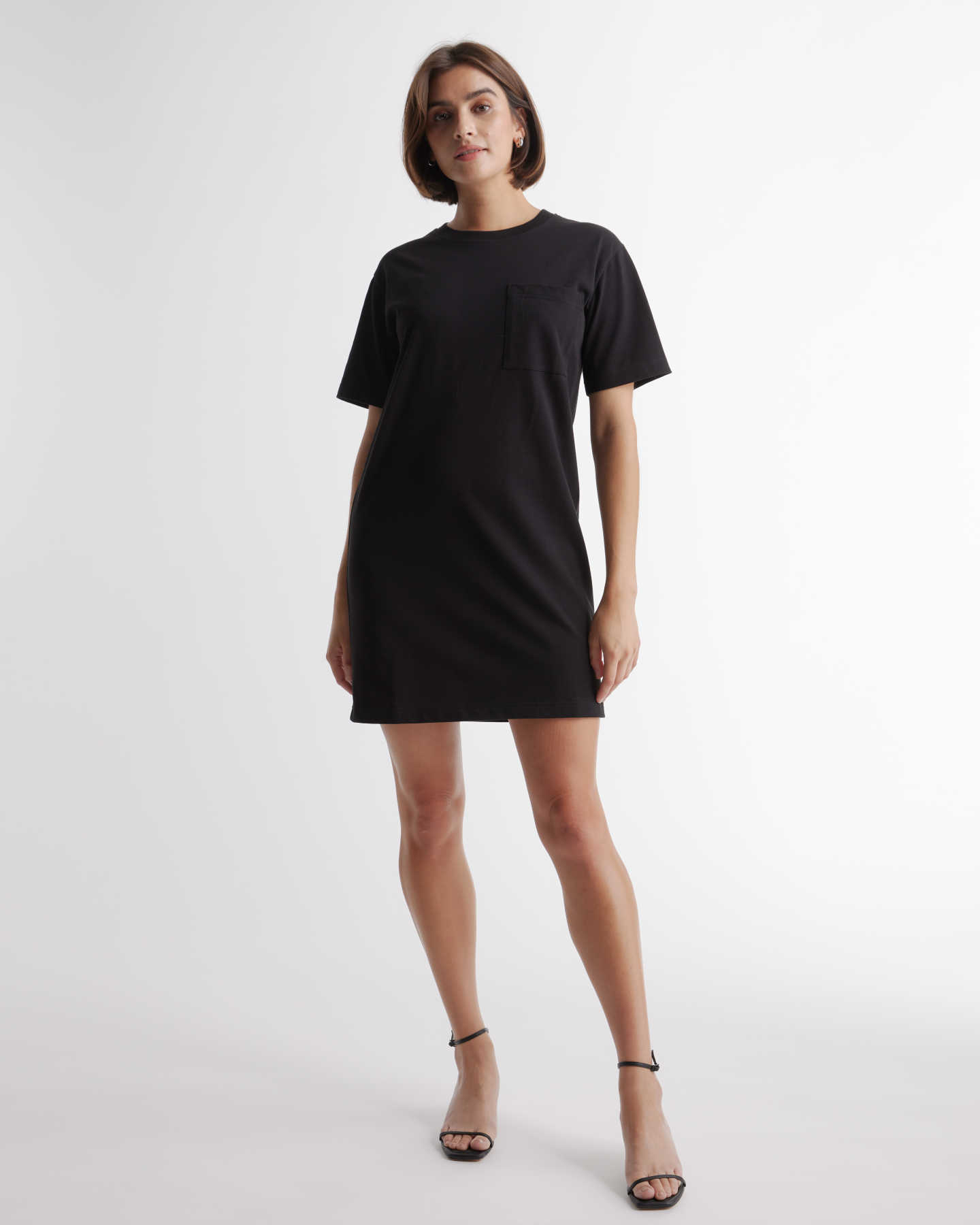 100% Organic Cotton Relaxed T-Shirt Dress - Black