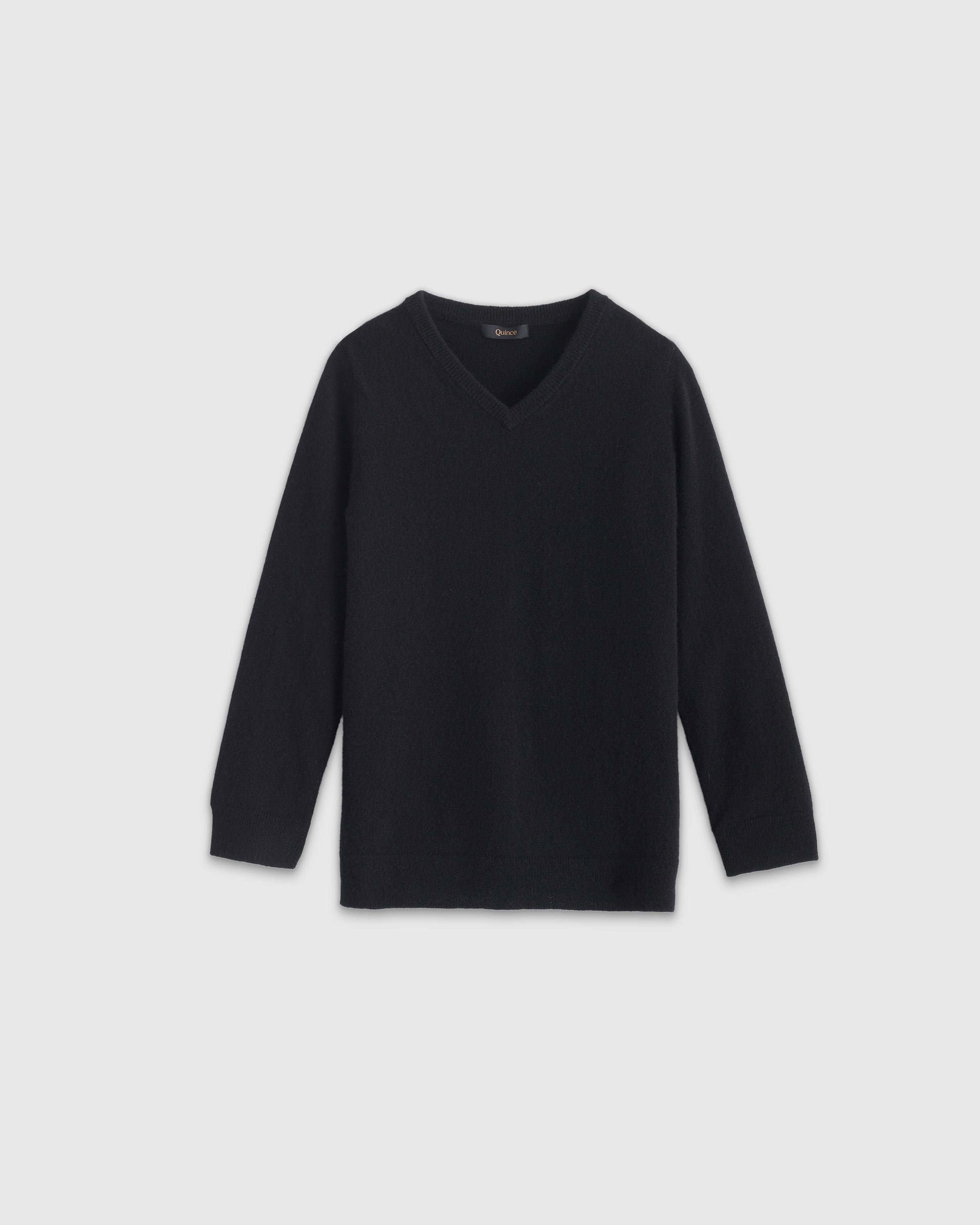 Shop Quince Washable Cashmere V-neck Sweater In Black