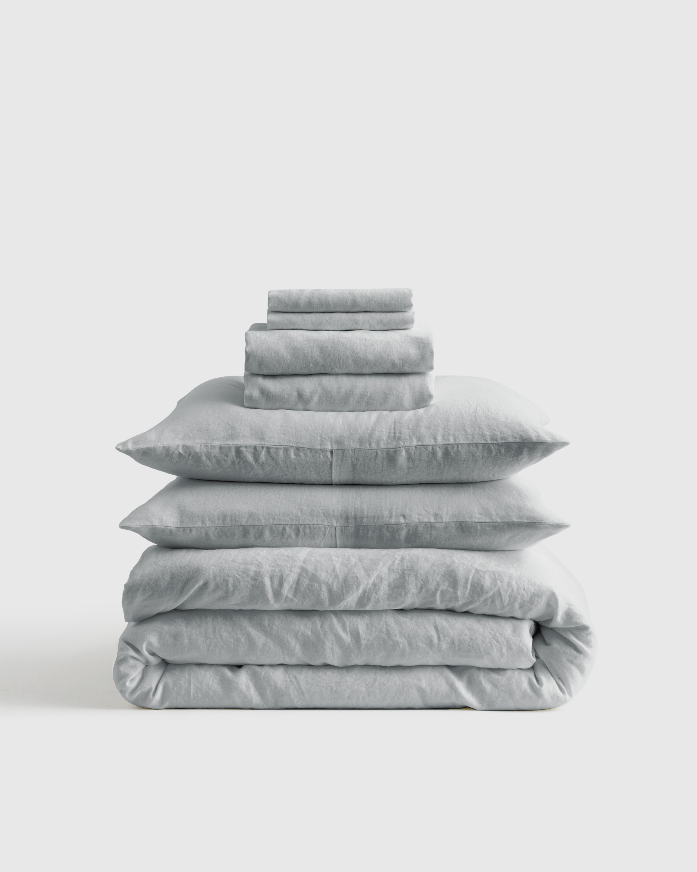 european linen deluxe bedding bundle, full, mist