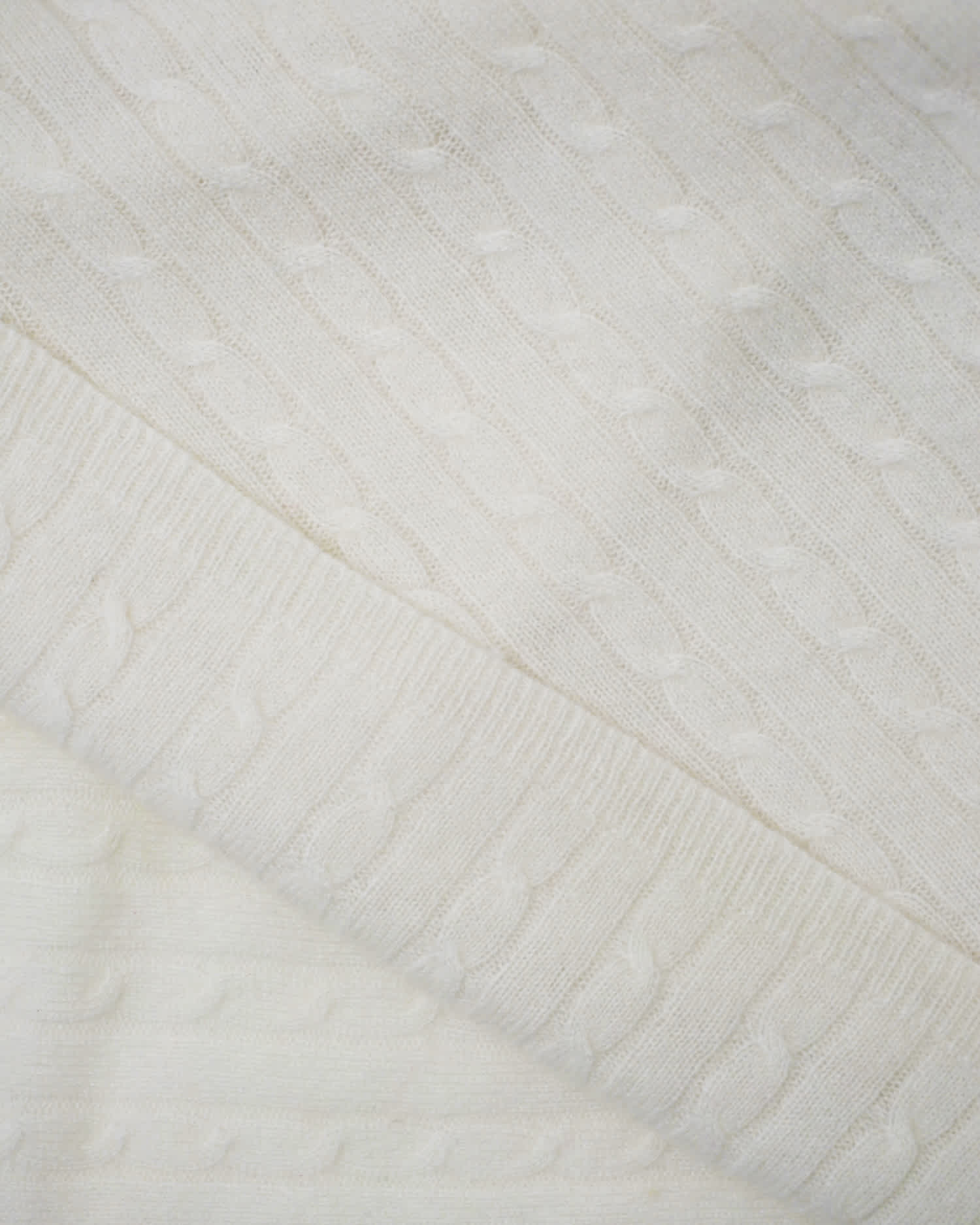ivory cashmere baby blanket up close