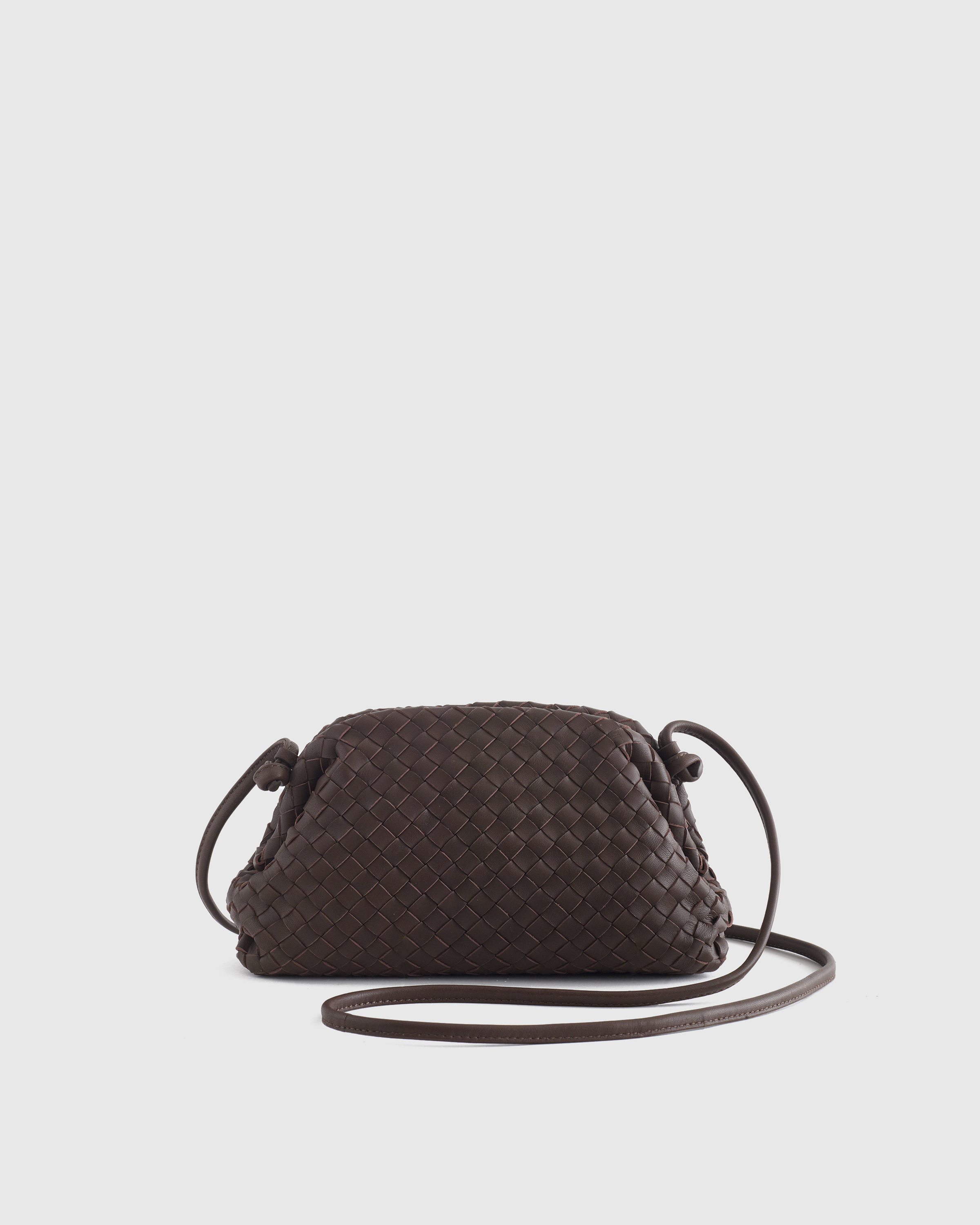 Naomi Handwoven Clutch in Dark Brown