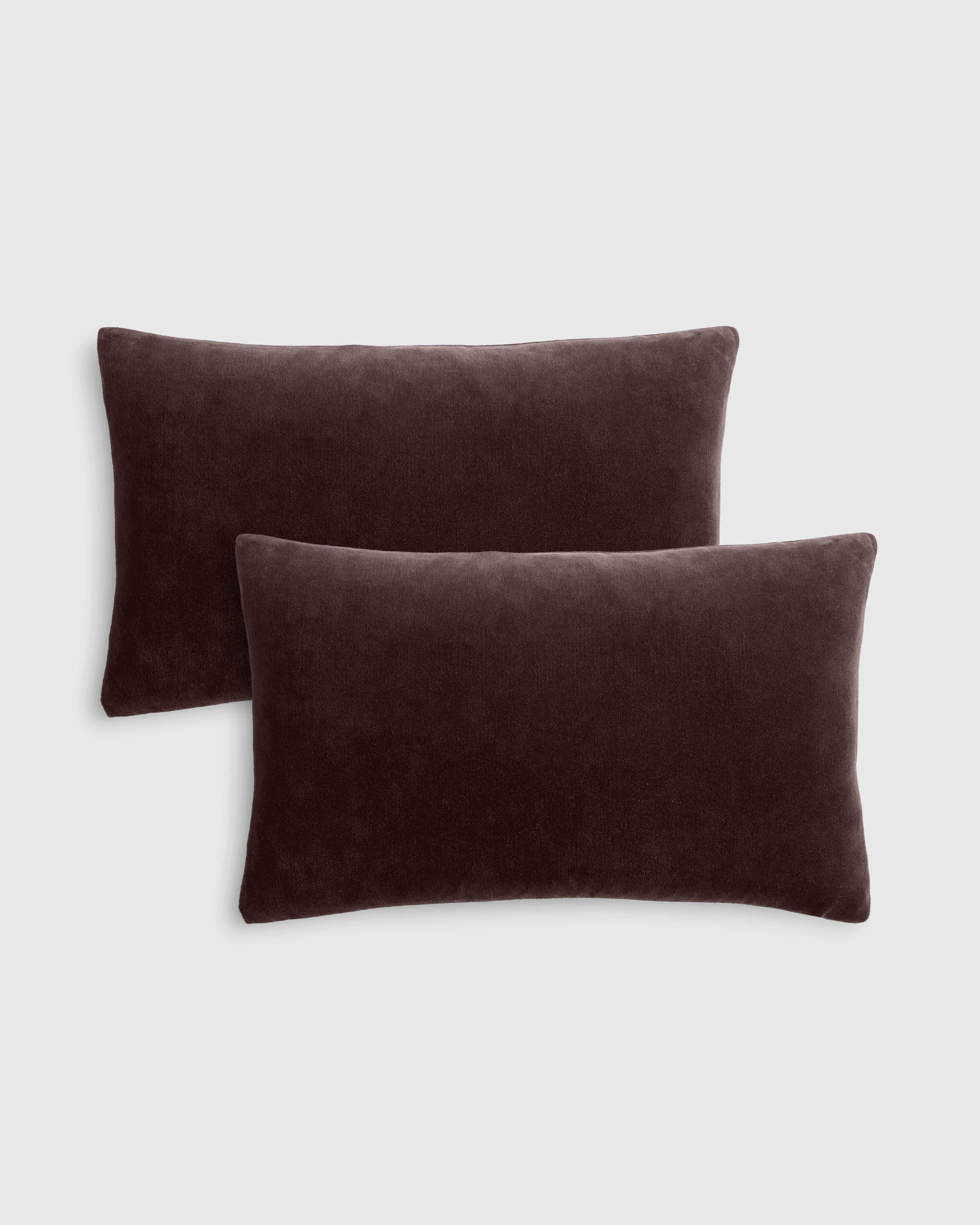 Cotton Velvet Pillow Cover - Set of 2 in Espresso
