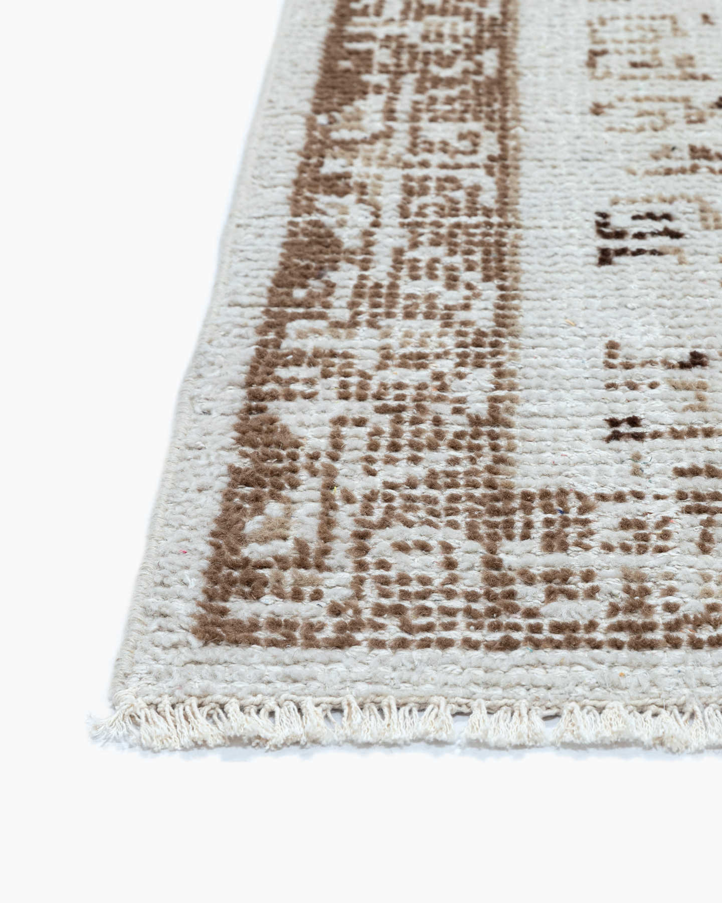 Riley Hand-Knotted Wool Rug - Brown/Cream - 3 - Thumbnail