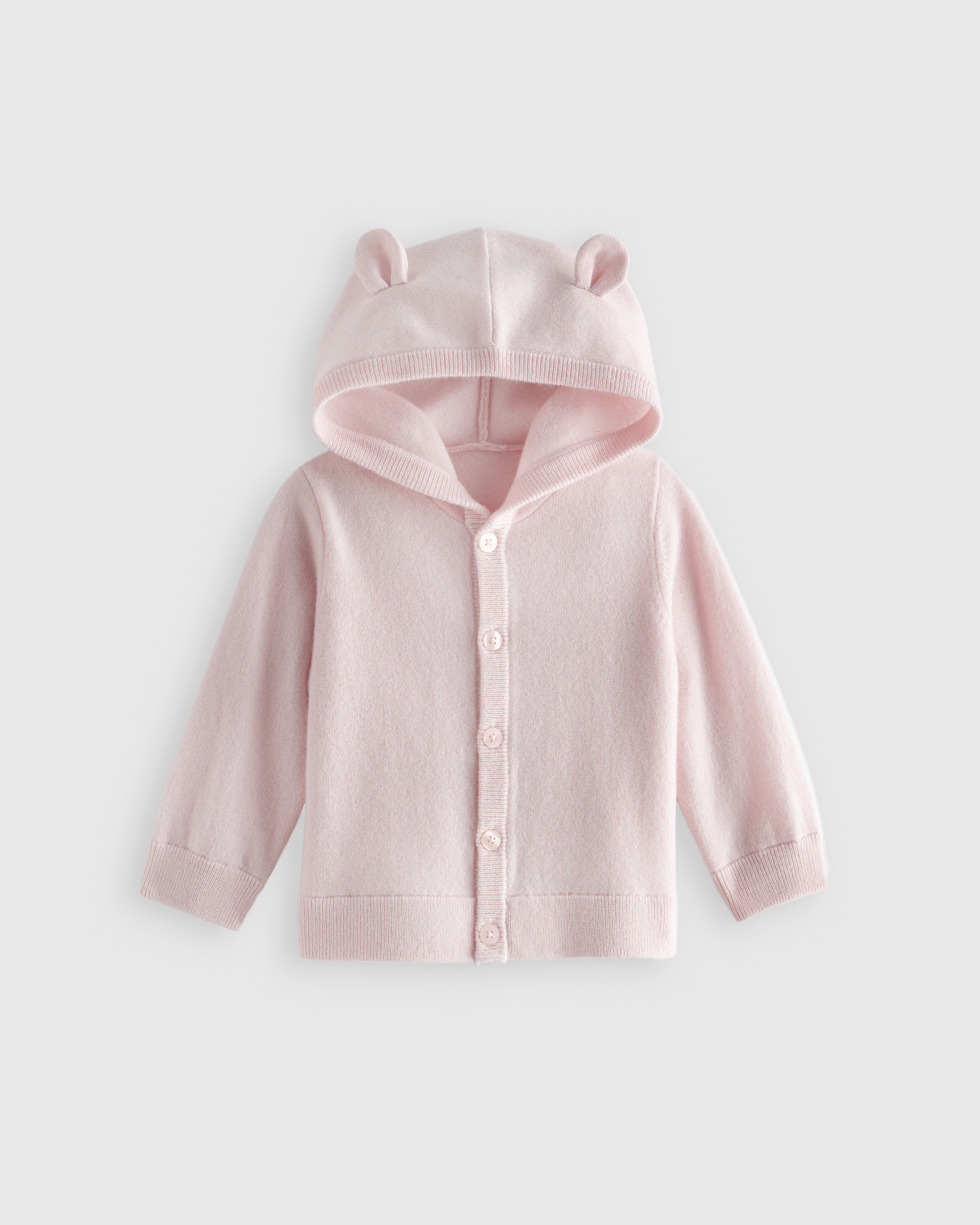 Shop Quince Washable Cashmere Hooded Cardigan Sweater In Minimal Pink