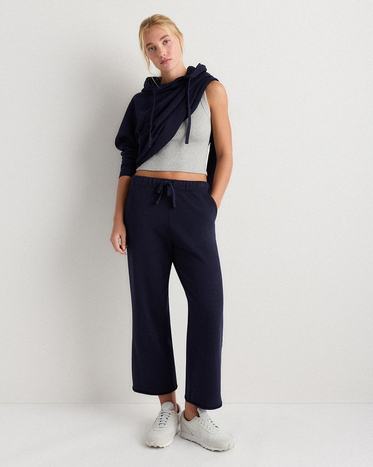 Organic French Terry Cropped Wide Leg Pants 2