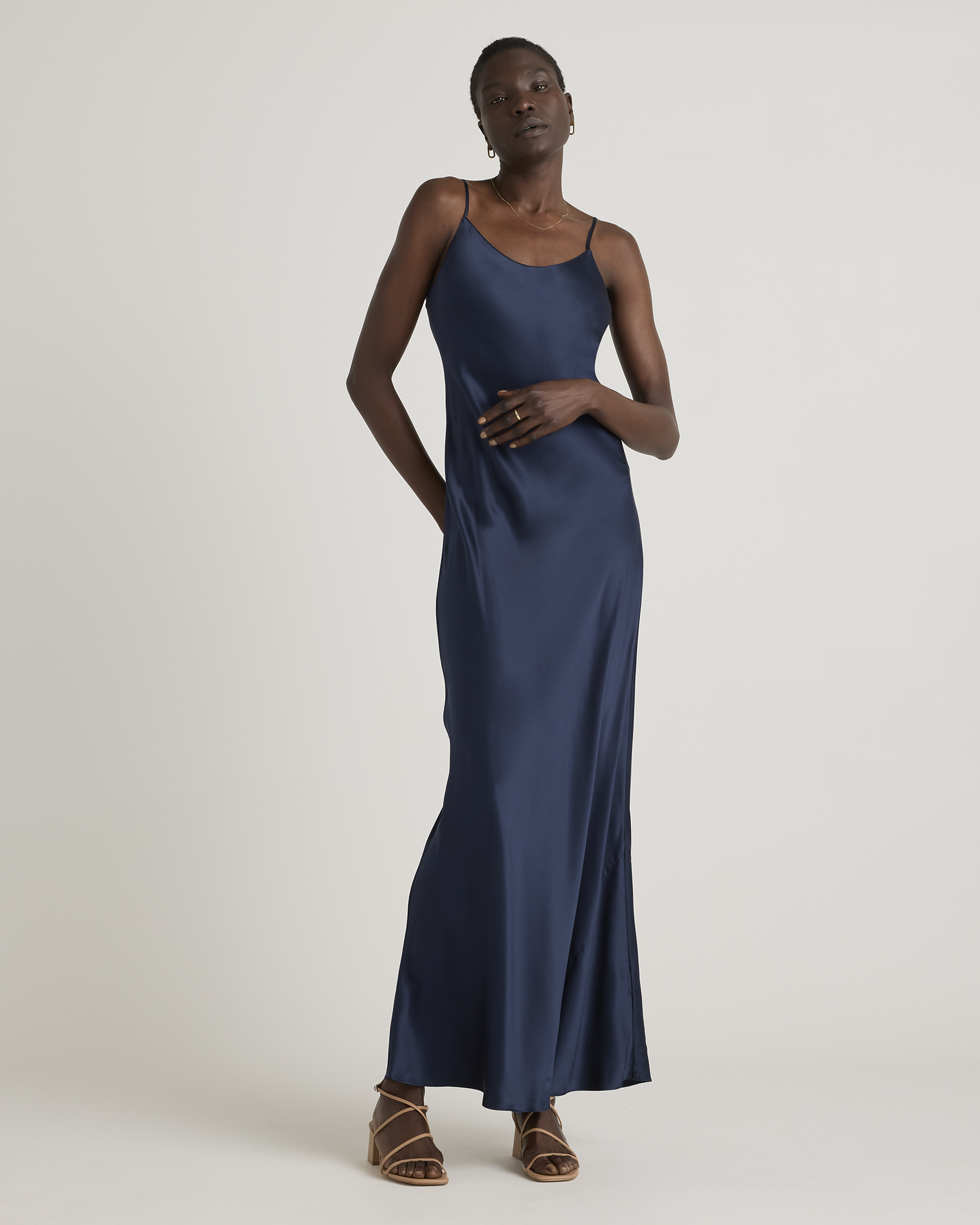 Quince Women's Maxi Slip Dress In Blue